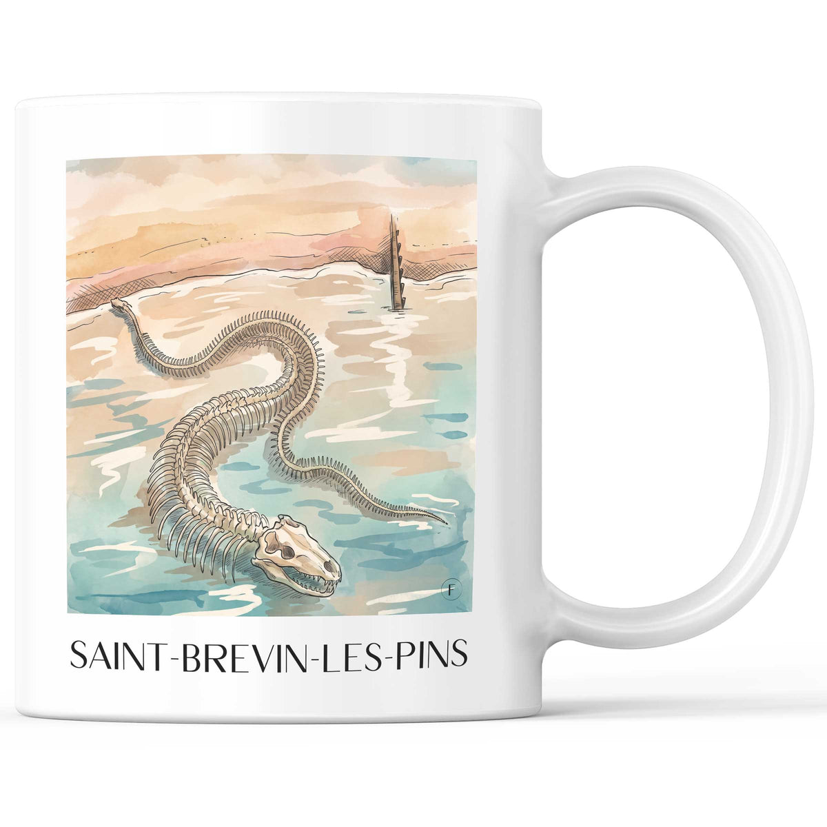 Saint-Brevin-les-Pins Kaffeebecher - Côte de Jade - Frankreich Becher - Kaffeetasse im Aquarell Stil - favplace