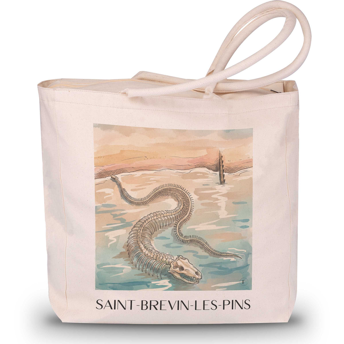 Saint-Brevin-les-Pins Shopping Tasche - Côte de Jade - Frankreich Tote Bag - Einkaufstasche im Aquarell Stil - favplace
