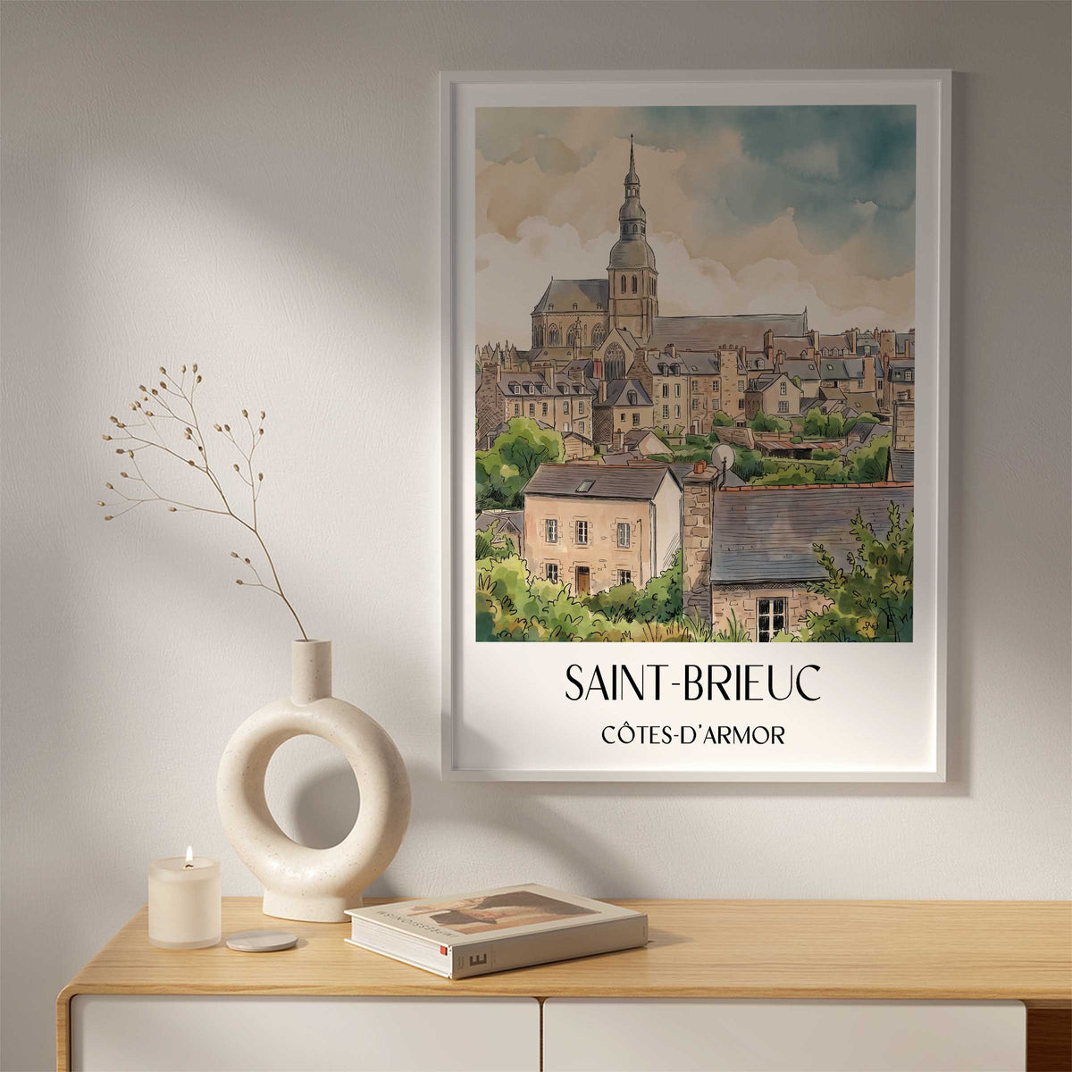 saint-brieuc-côtes-d'armor-frankreich-poster-aquarell