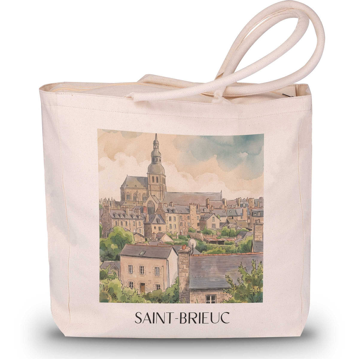 saint-brieuc-côtes-d'armor-frankreich-einkaufstasche-aquarell