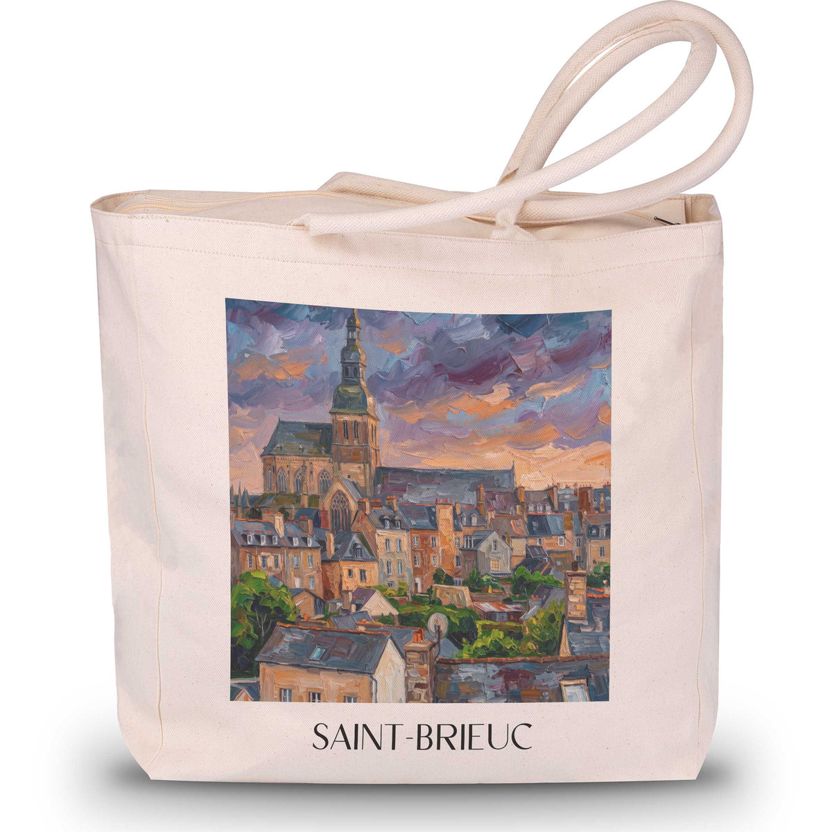 Saint-Brieuc Shopping Tasche - Côtes-d'Armor - Frankreich Tote Bag - Einkaufstasche im Ölgemälde Stil - favplace