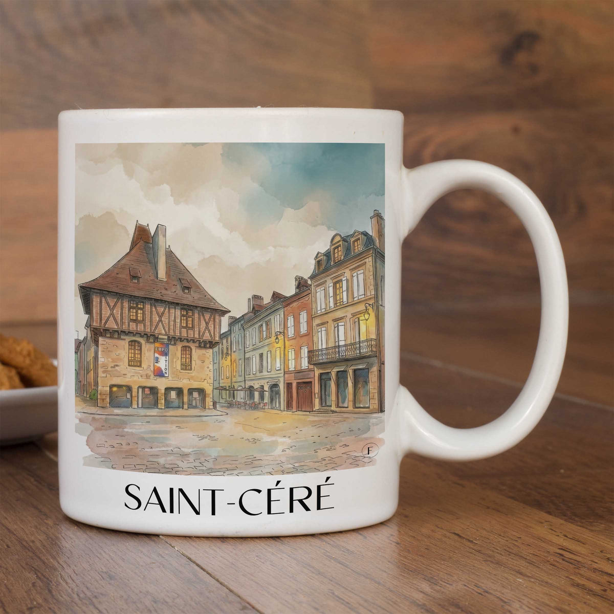 saint-céré-vallée-de-la-dordogne-frankreich-kaffeebecher-aquarell