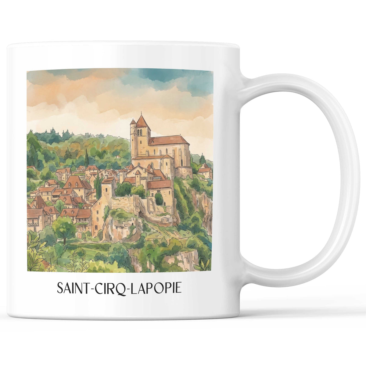 saint-cirq-lapopie-vallée-du-lot-frankreich-kaffeebecher-aquarell