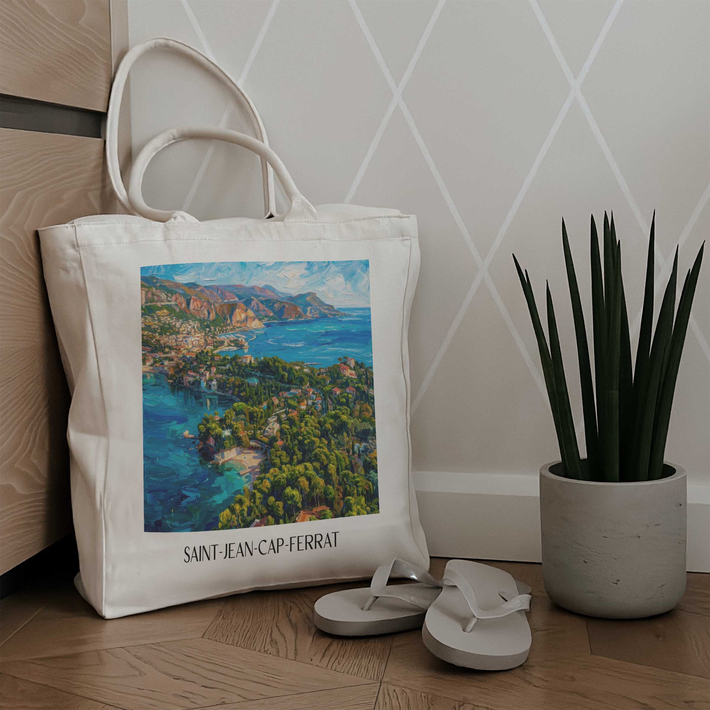 saint-jean-cap-ferrat-côte-d´azur-frankreich-einkaufstasche-oil-painting-oelgemaelde