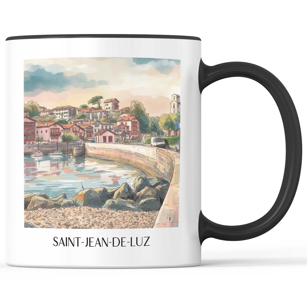saint-jean-de-luz-pays-basque-frankreich-kaffeebecher-aquarell