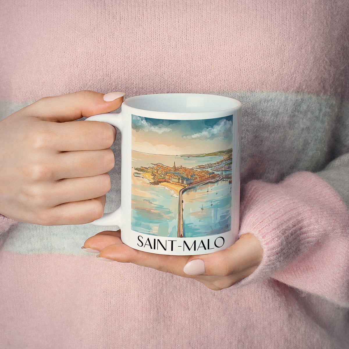 saint-malo-côte-d'émeraude-frankreich-kaffeebecher-aquarell