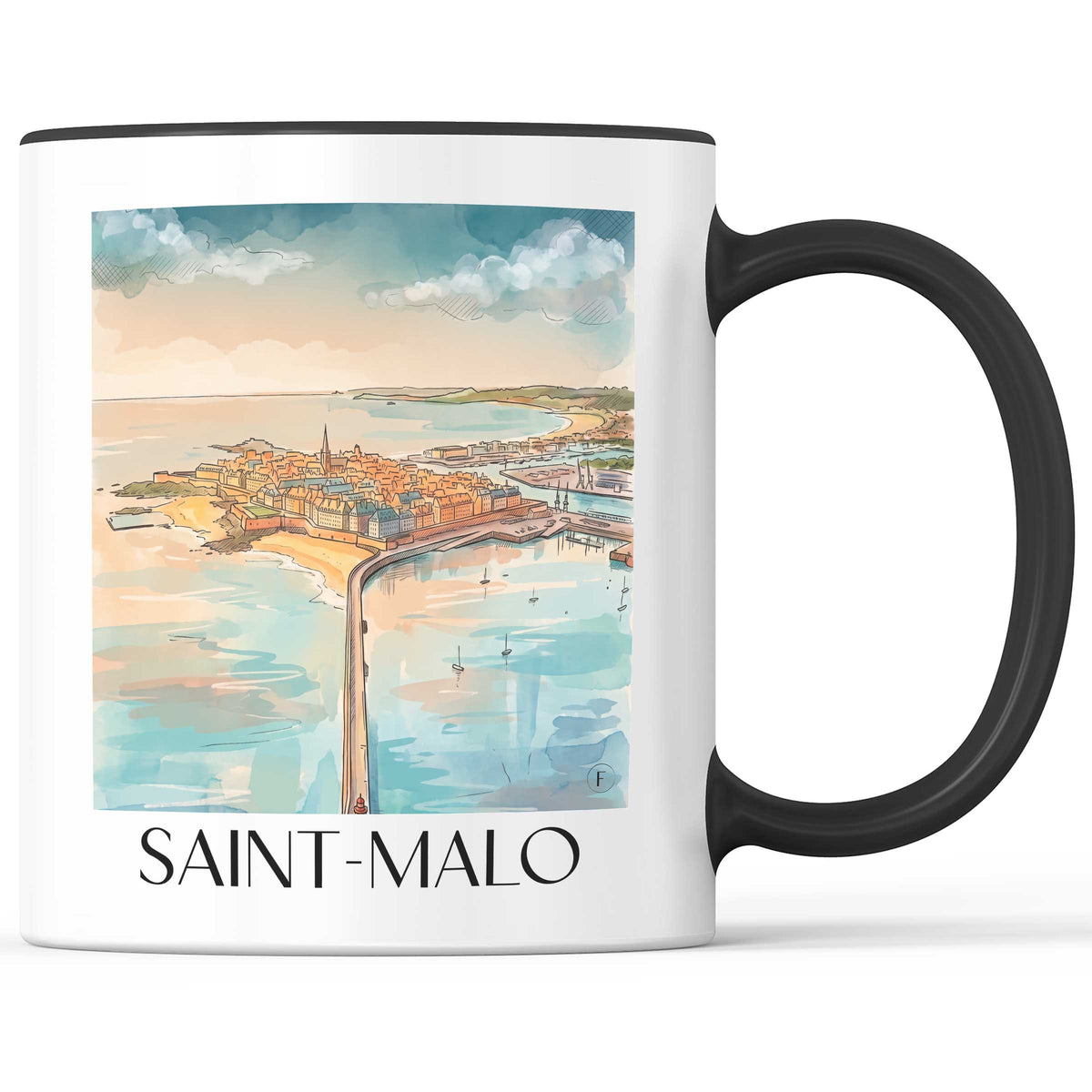 saint-malo-côte-d'émeraude-frankreich-kaffeebecher-aquarell