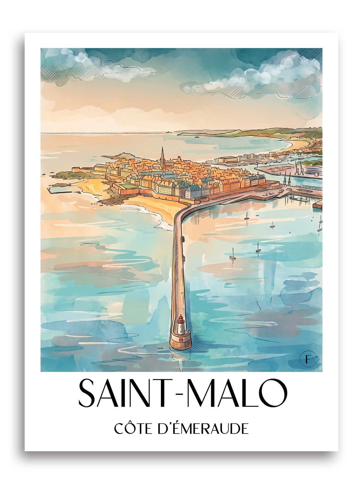 saint-malo-côte-d'émeraude-frankreich-poster-aquarell