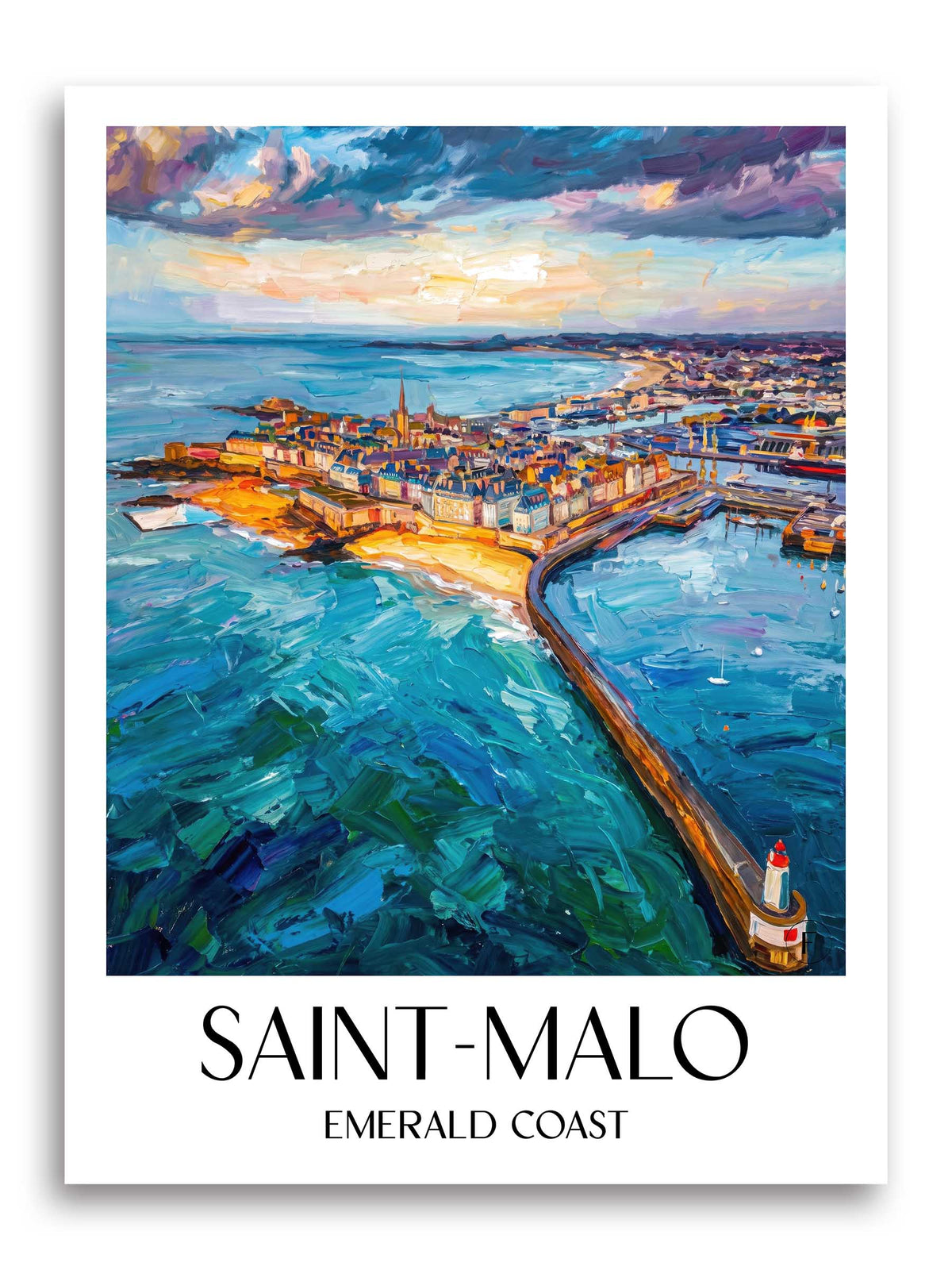 Saint-Malo Poster - Côte d'Émeraude - Frankreich Kunstdruck - Ölgemälde von A4 bis A1 - favplace