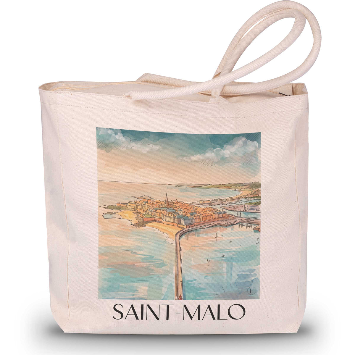 saint-malo-côte-d'émeraude-frankreich-einkaufstasche-aquarell