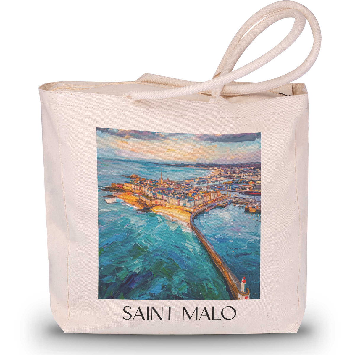 saint-malo-côte-d'émeraude-frankreich-einkaufstasche-oil-painting-oelgemaelde