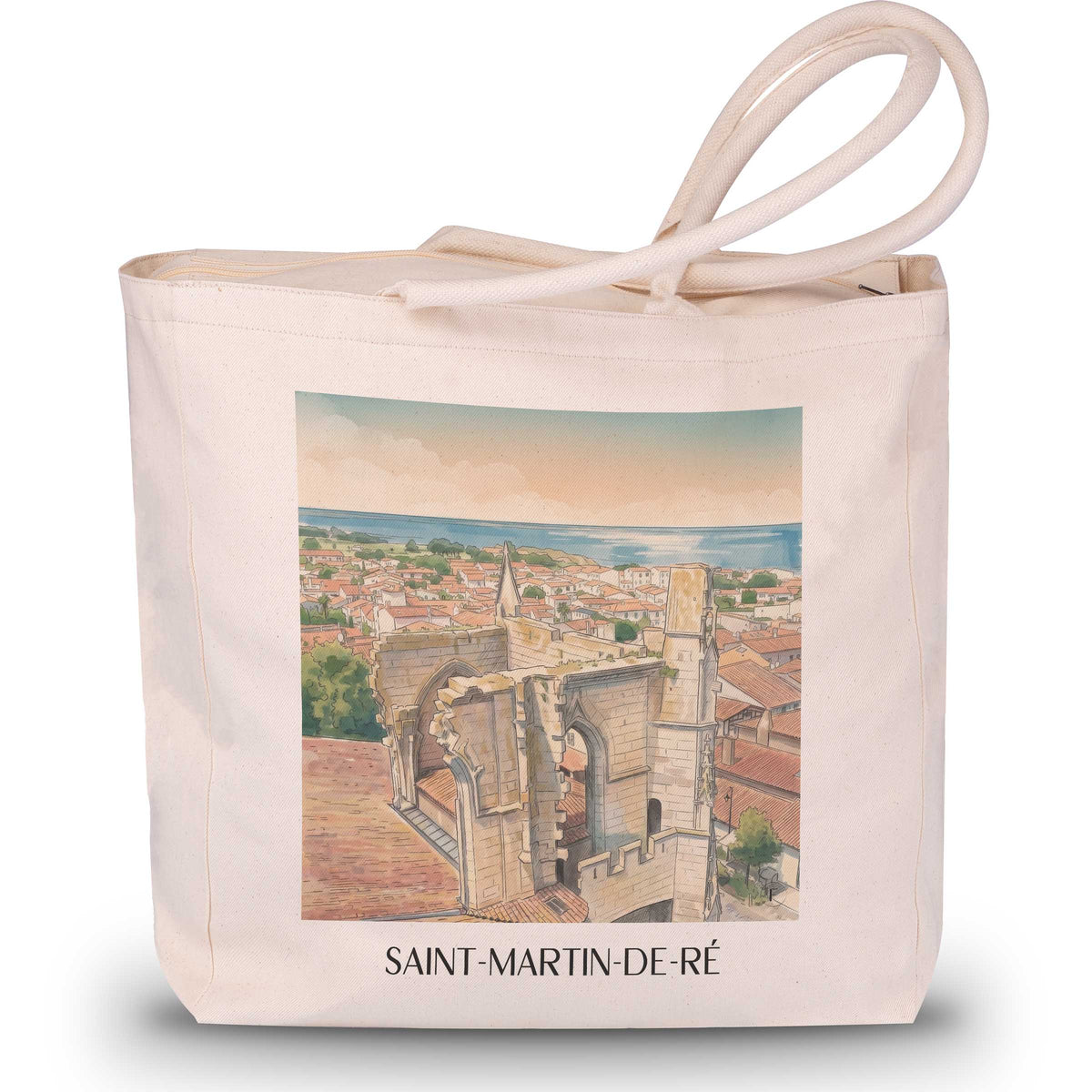 saint-martin-de-ré-île-de-ré-frankreich-einkaufstasche-aquarell