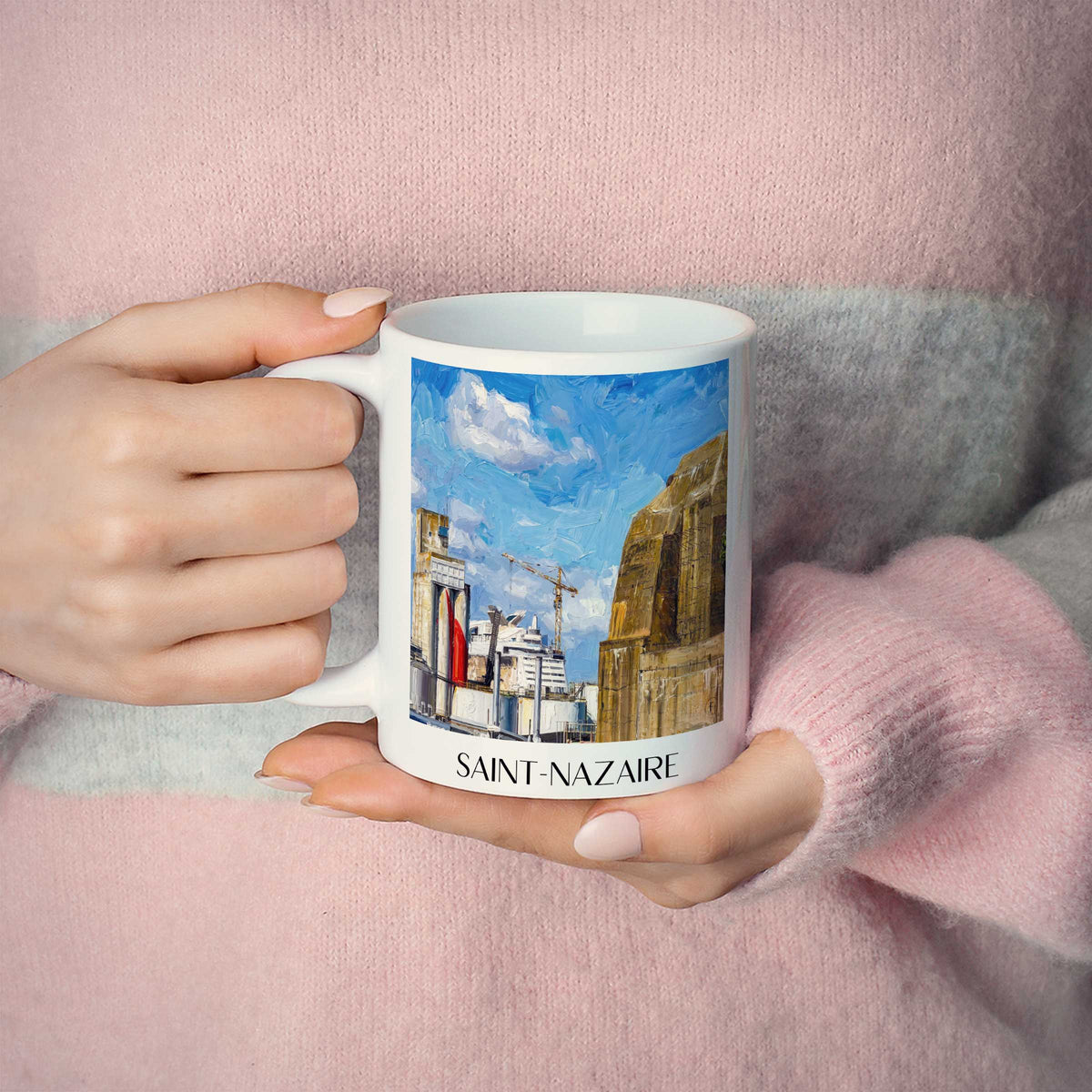 saint-nazaire-loire-atlantique-frankreich-kaffeebecher-oil-painting-oelgemaelde