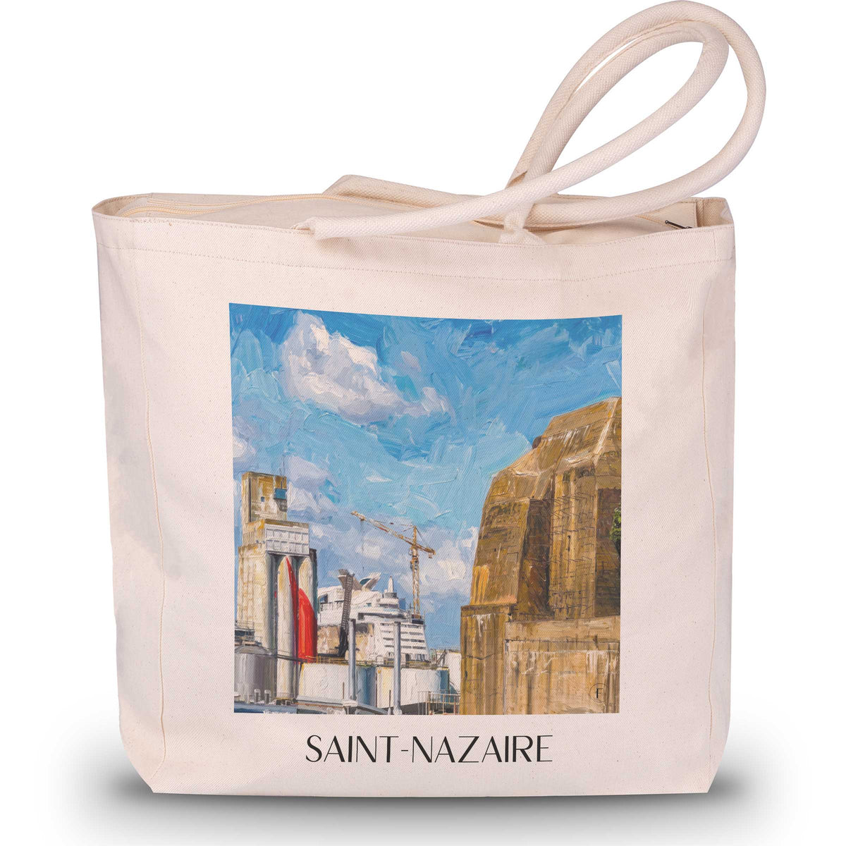 saint-nazaire-loire-atlantique-frankreich-einkaufstasche-oil-painting-oelgemaelde