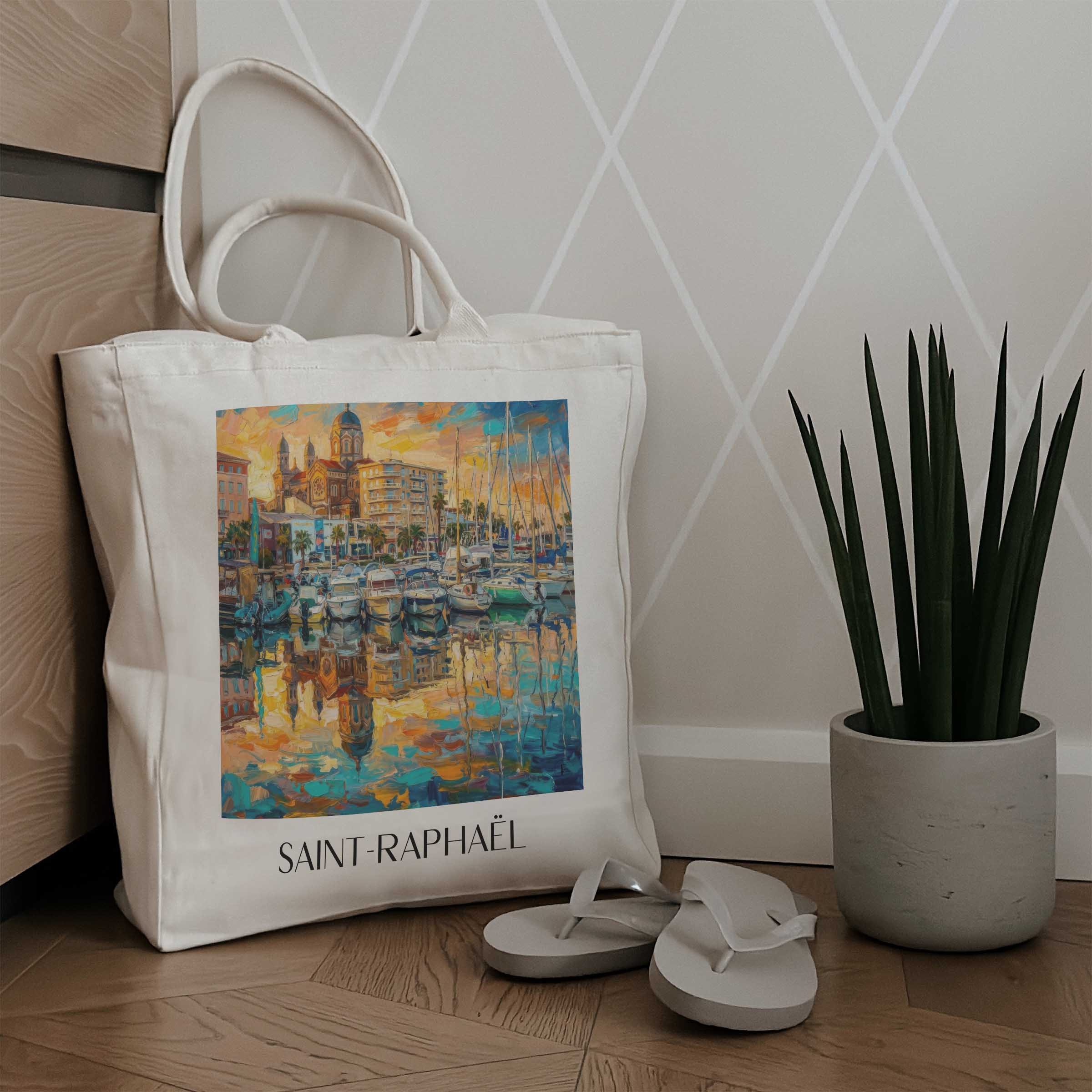 saint-raphaël-côte-d´azur-frankreich-einkaufstasche-oil-painting-oelgemaelde