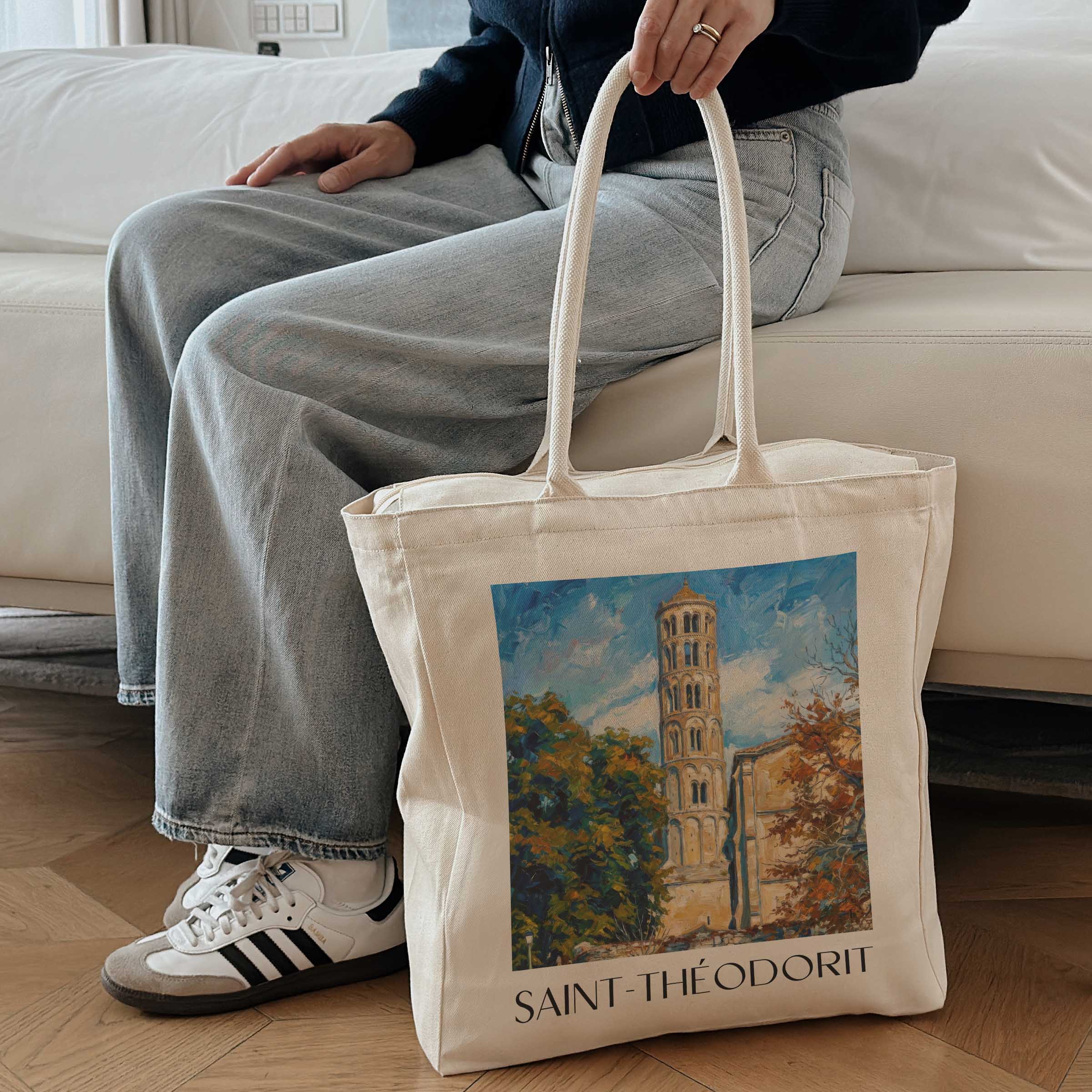 saint-théodorit-uzès-frankreich-einkaufstasche-oil-painting-oelgemaelde