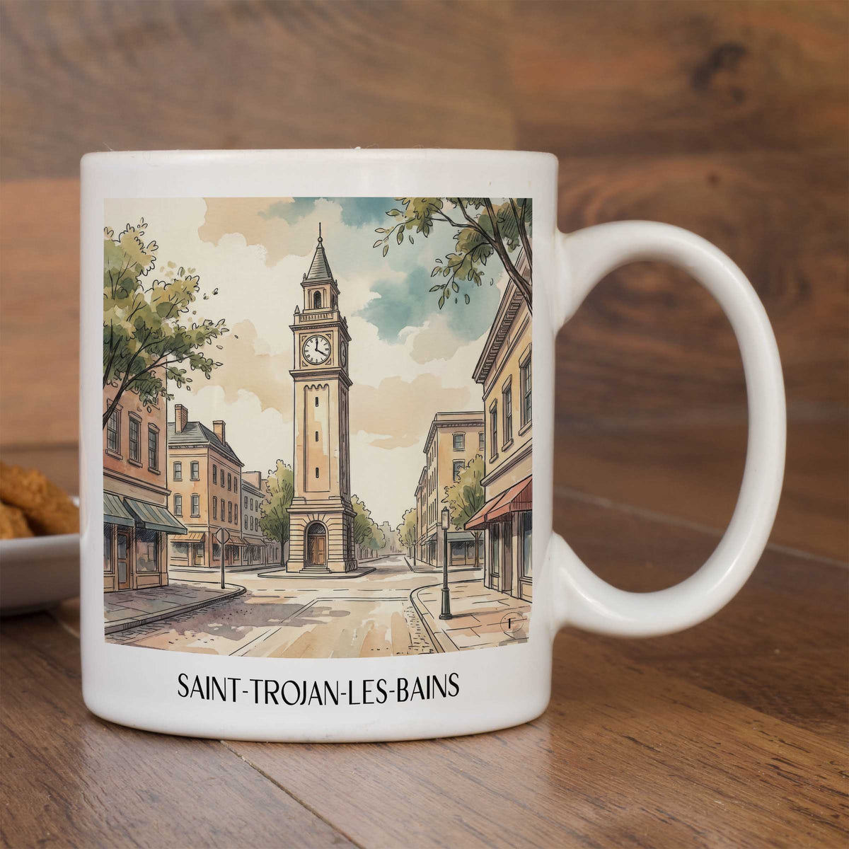 saint-trojan-les-bains-île-d'oléron-frankreich-kaffeebecher-aquarell