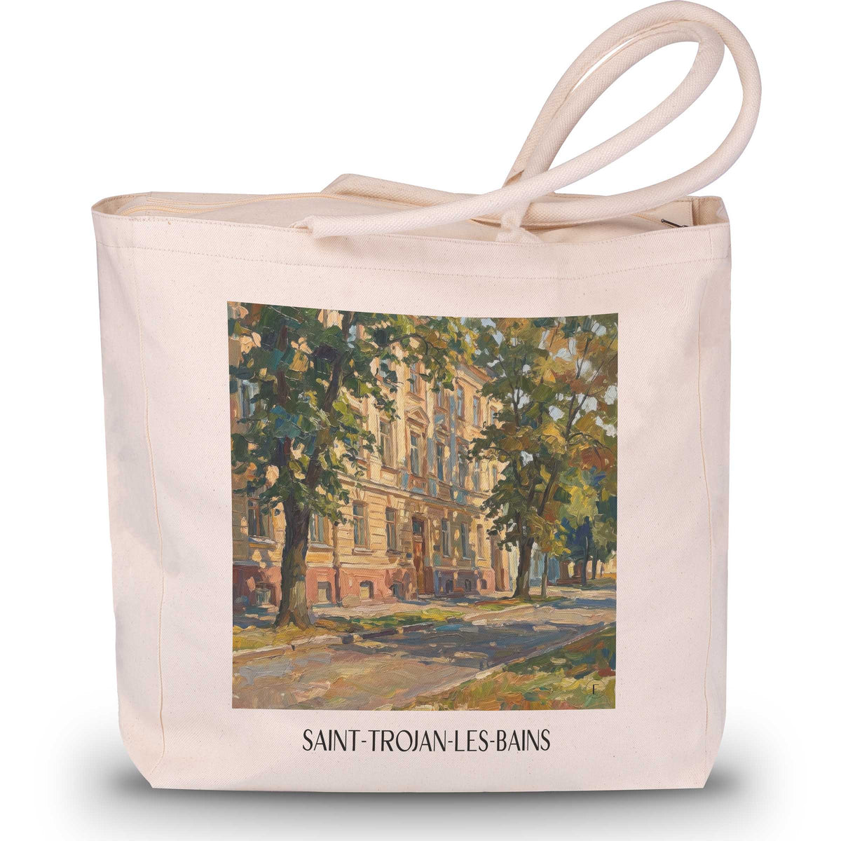 Saint-Trojan-les-Bains Shopping Tasche - Île d'Oléron - Frankreich Tote Bag - Einkaufstasche im Ölgemälde Stil - favplace