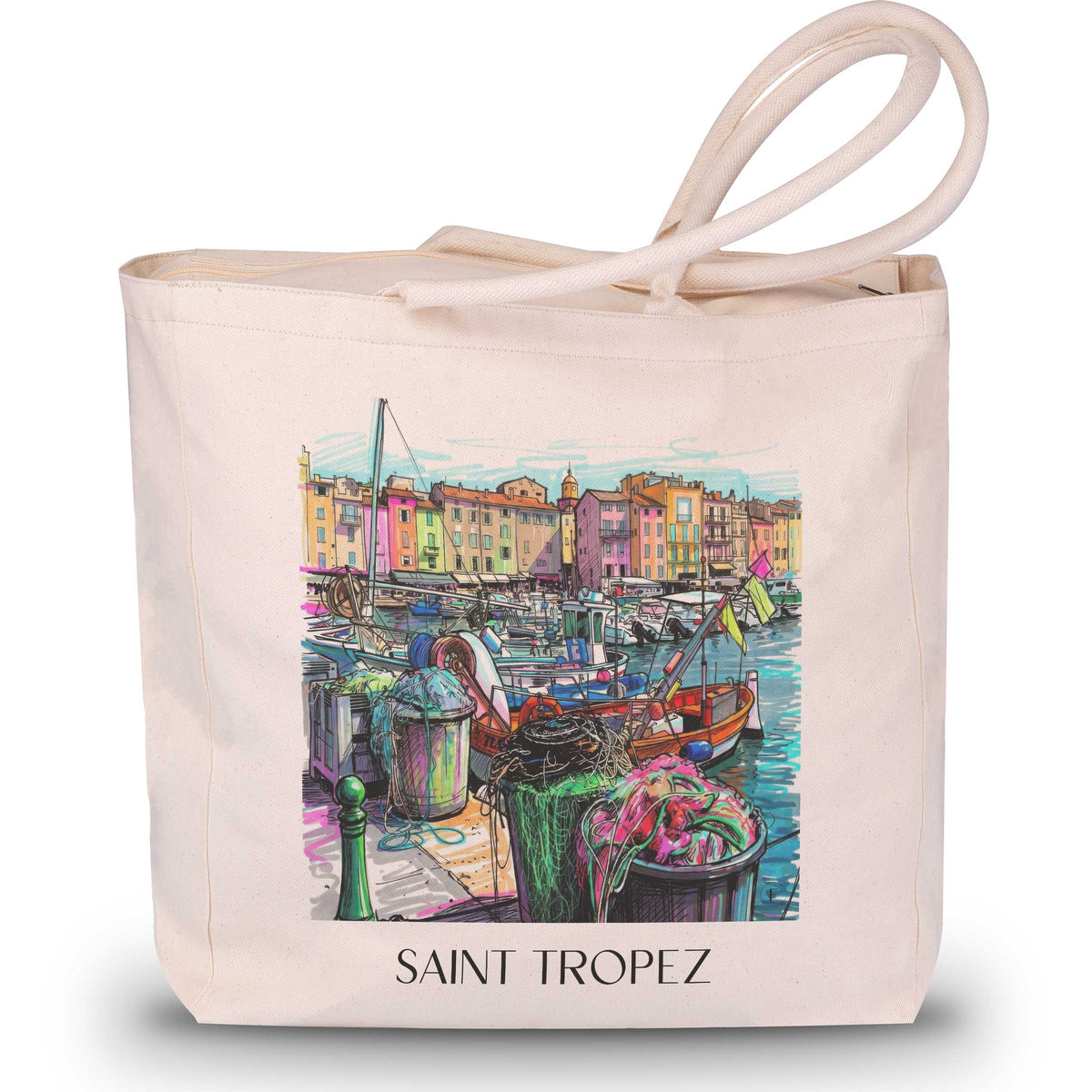 Saint Tropez - Frankreich Tote Bag - Einkaufstasche im Tag Graffiti Stil - favplace