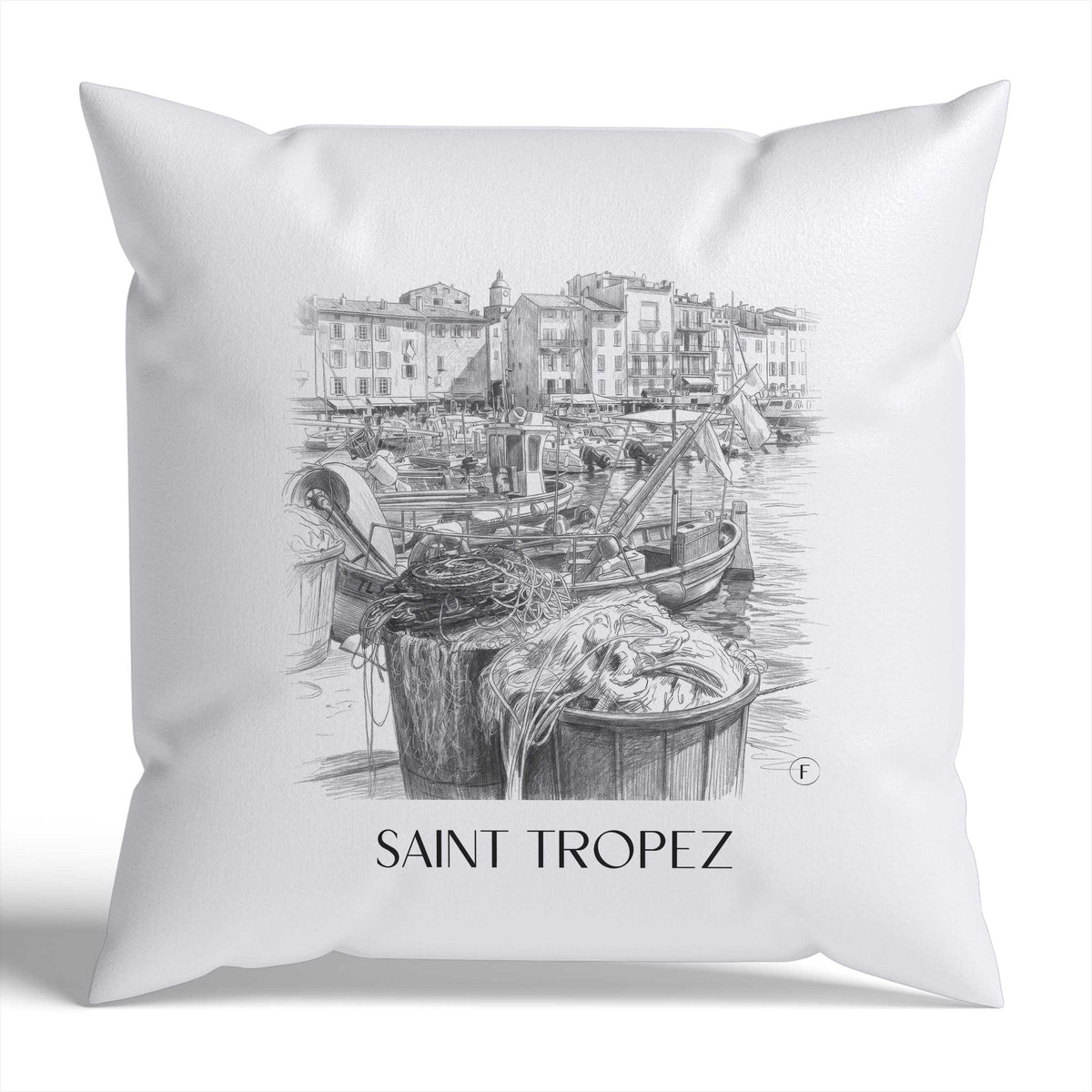 saint-tropez-frankreich-frankreich-kissenbezug-bleistift-zeichnung-drawing