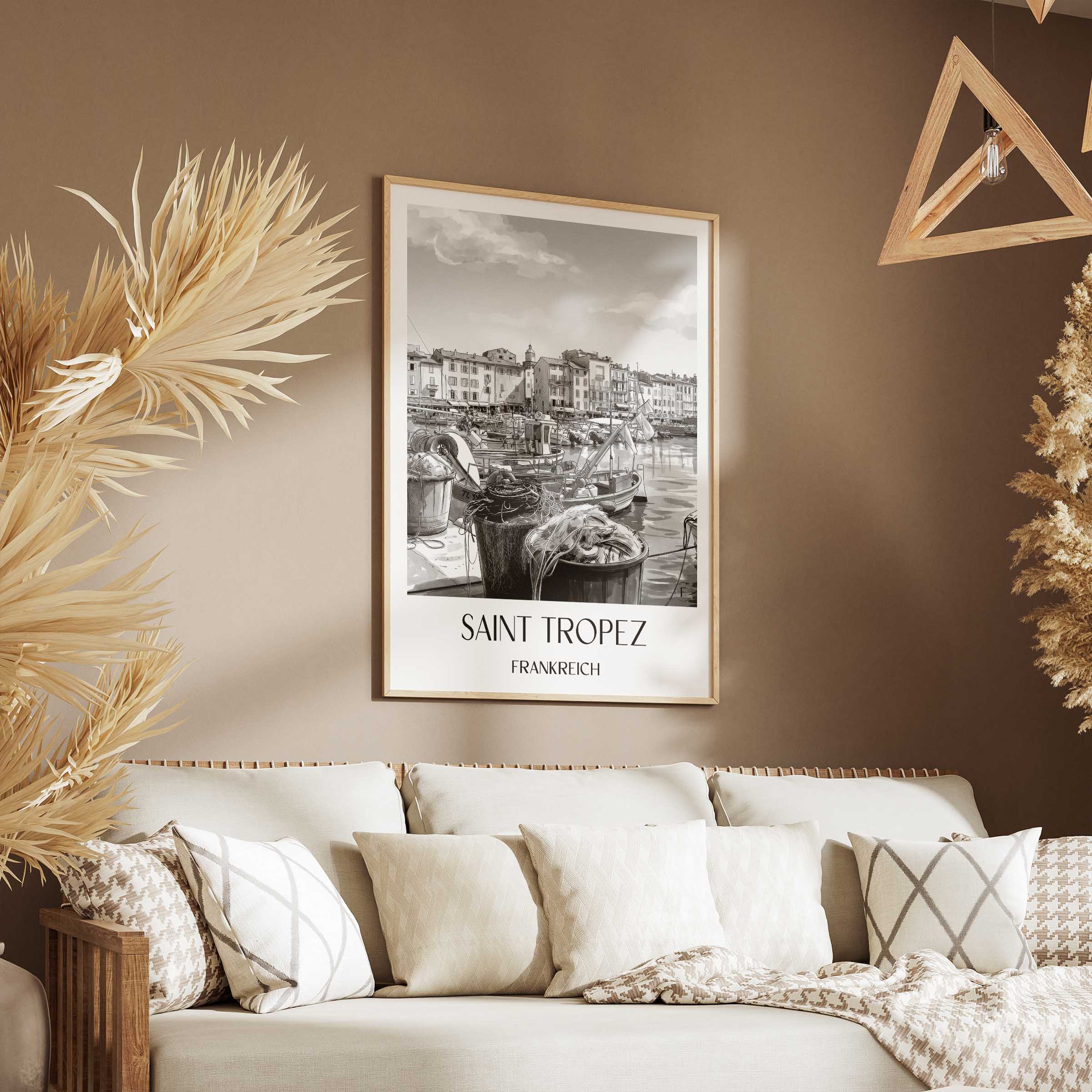 saint-tropez-frankreich-poster-aquarell-schwarz-weiss