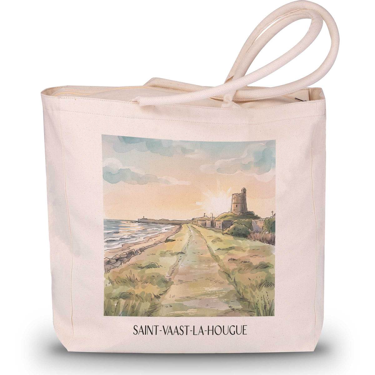 saint-vaast-la-hougue-cotentin-frankreich-einkaufstasche-aquarell