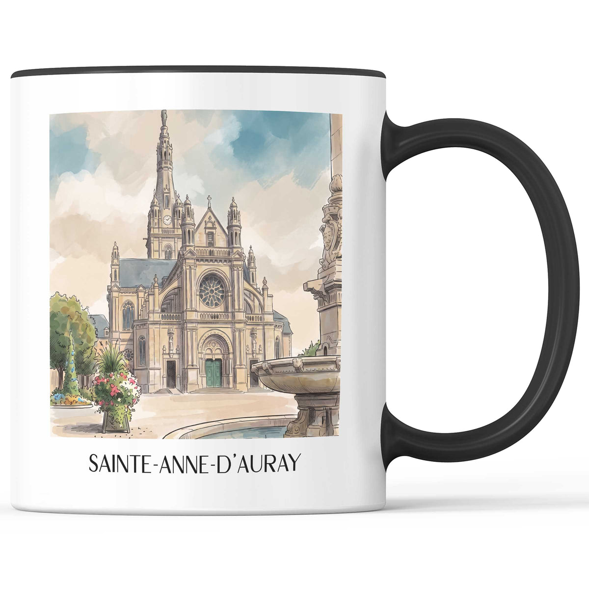 sainte-anne-d'auray-morbihan-frankreich-kaffeebecher-aquarell