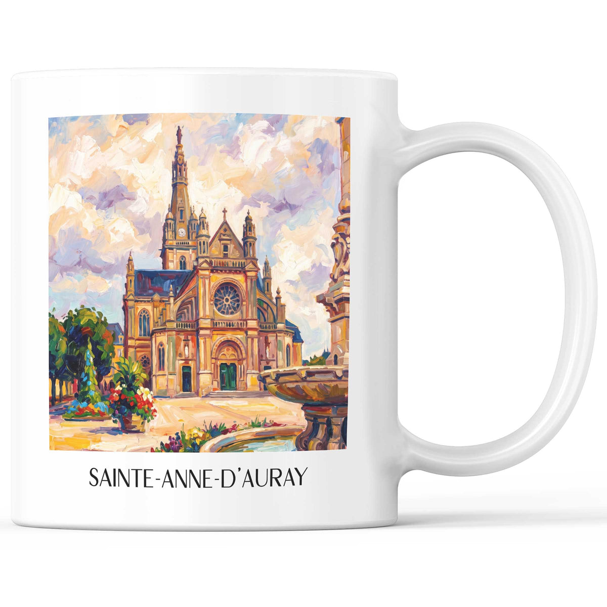 Sainte-Anne-d'Auray Kaffeebecher - Morbihan - Frankreich Becher - Kaffeetasse im Ölgemälde Stil - favplace