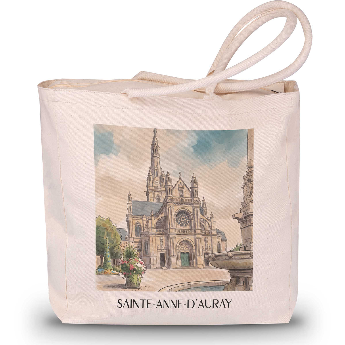 Sainte-Anne-d'Auray Shopping Tasche - Morbihan - Frankreich Tote Bag - Einkaufstasche im Aquarell Stil - favplace