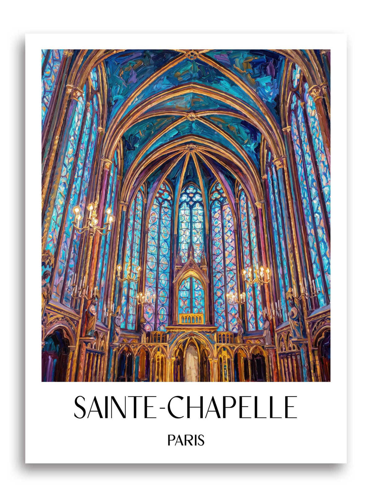 Sainte-Chapelle Poster - Paris - Frankreich Kunstdruck - Ölgemälde von A4 bis A1 - favplace