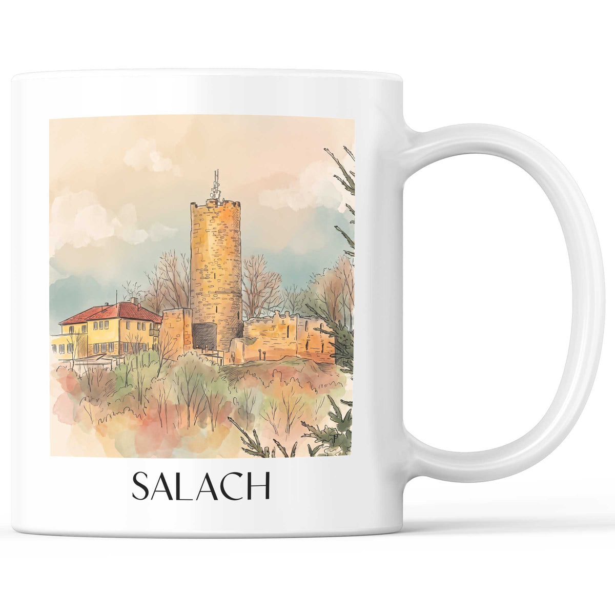 salach-schwäbische-alb-deutschland-kaffeebecher-aquarell