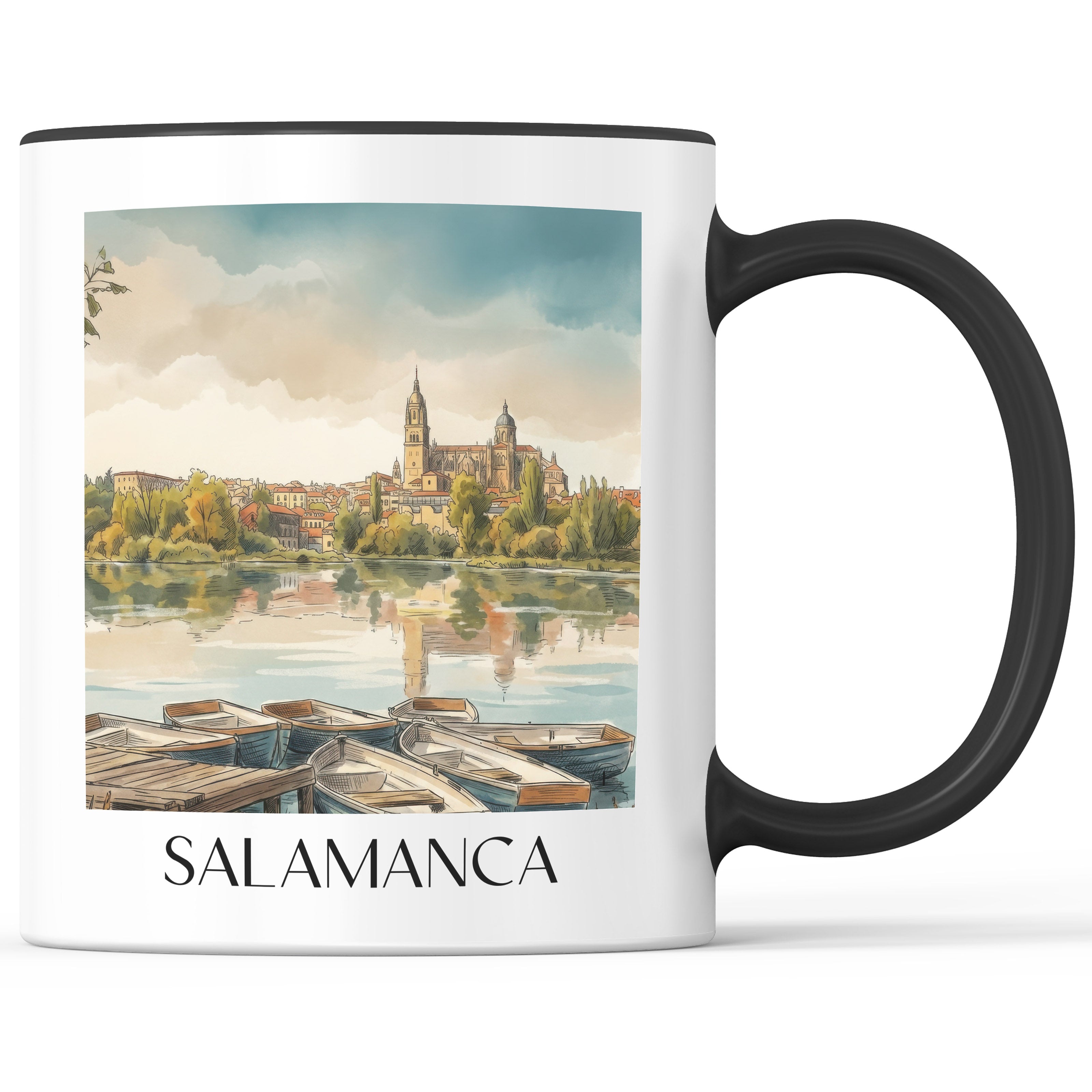 Salamanca Kaffeebecher - Spanien - Spanien Becher - Kaffeetasse im Aquarell Stil - favplace