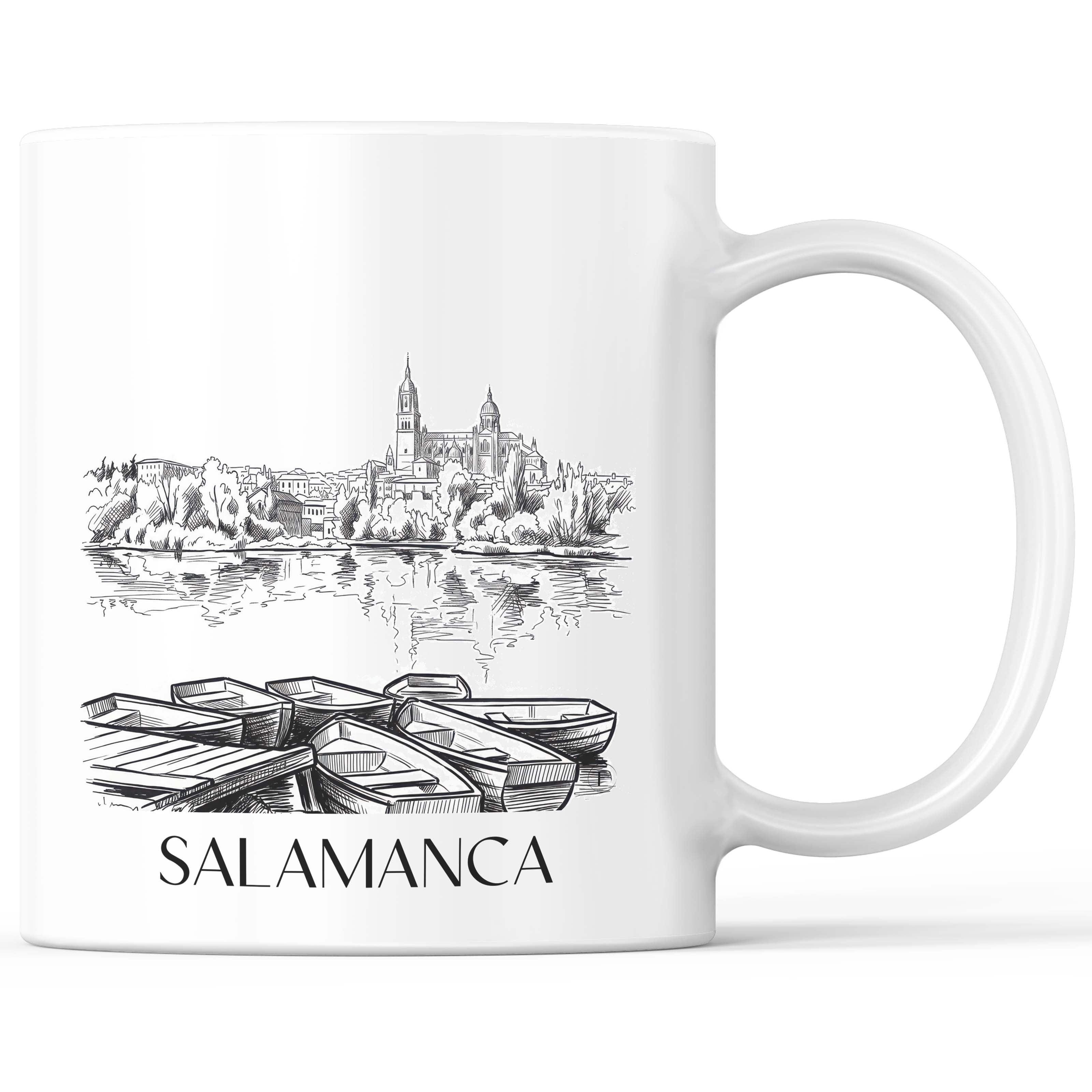 Salamanca Kaffeebecher - Spanien - Spanien Becher - Kaffeetasse im Skizze Stil - favplace