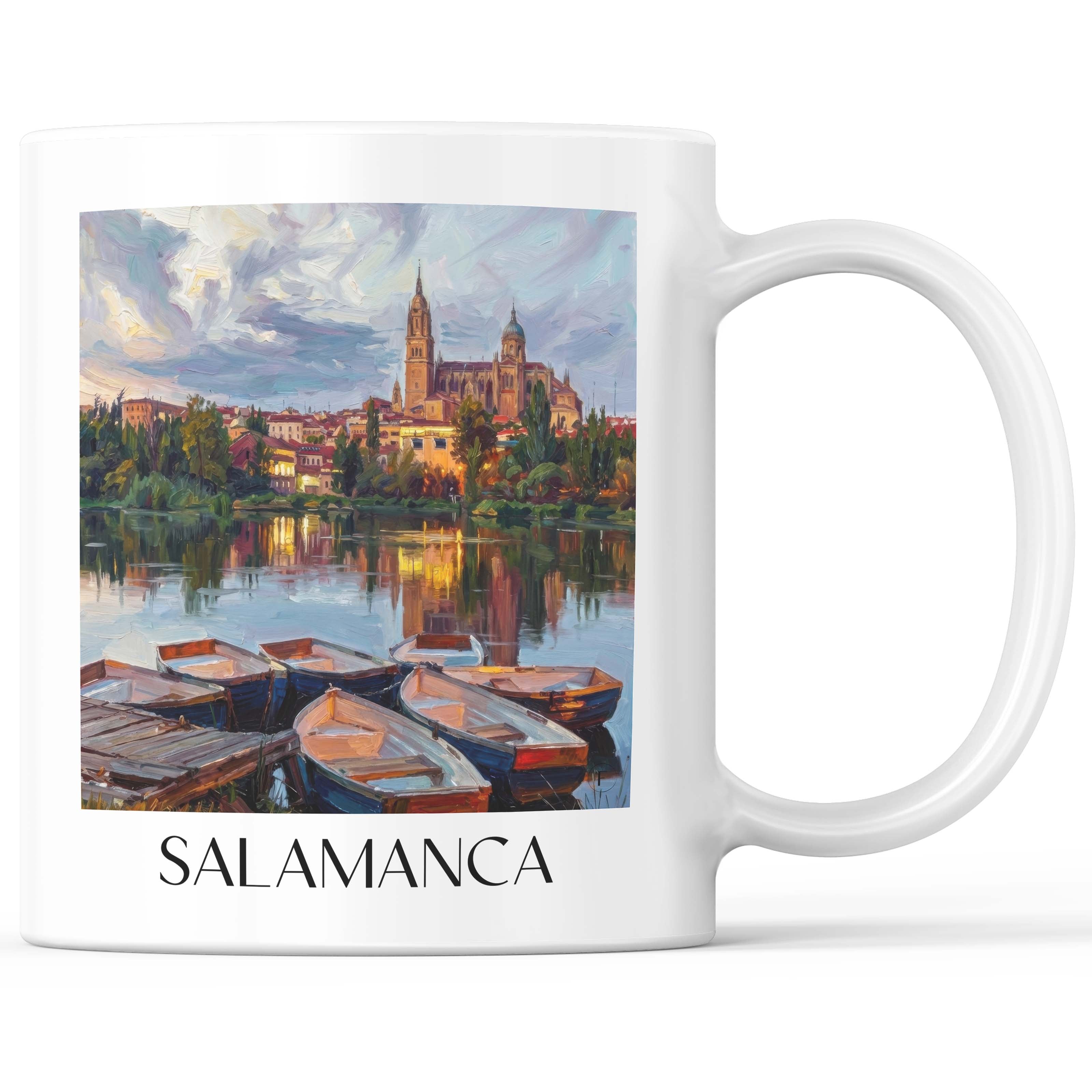 Salamanca Kaffeebecher - Spanien - Spanien Becher - Kaffeetasse im Ölgemälde Stil - favplace