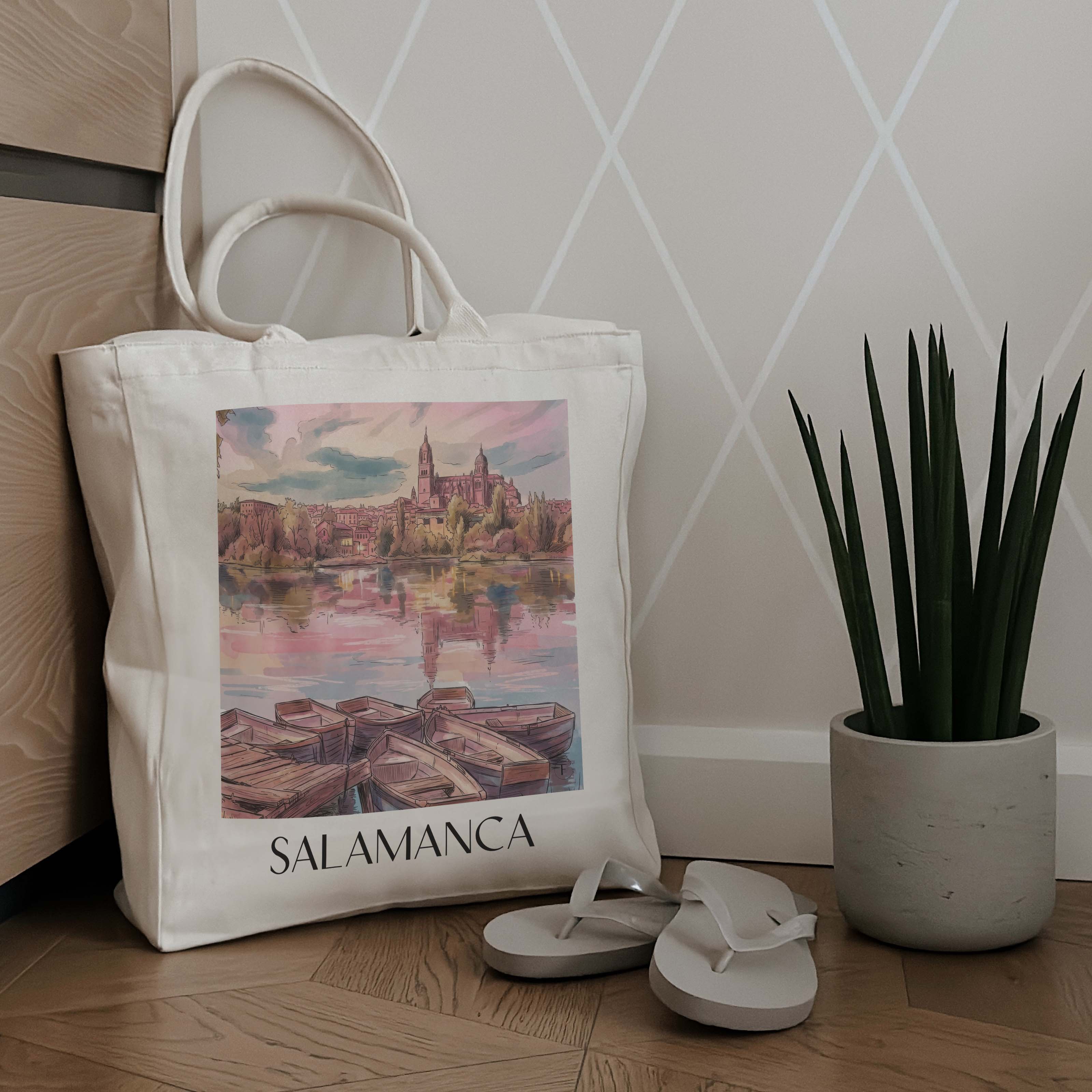 salamanca--spanien-spanien-einkaufstasche-aquarell-pink-rosa