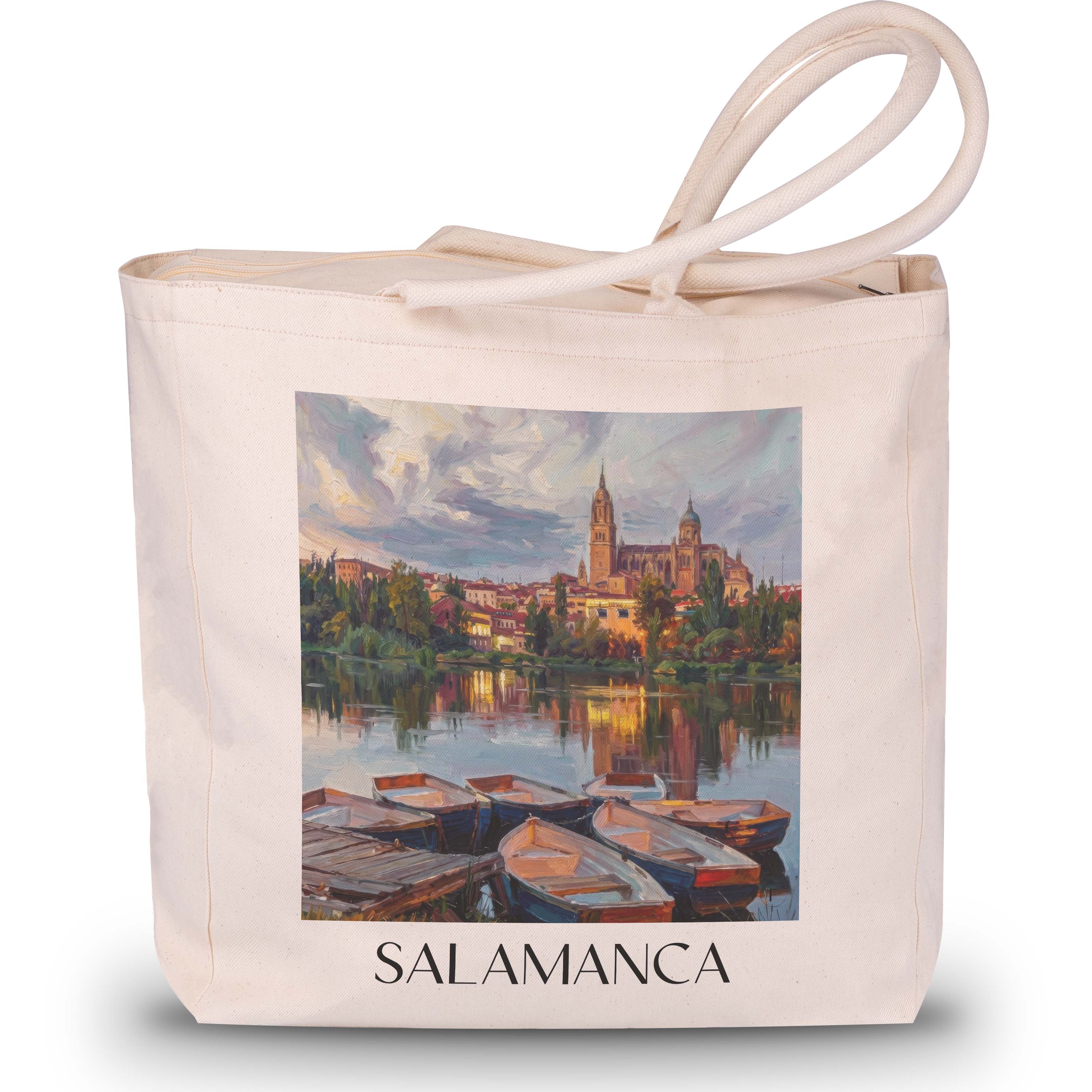 Salamanca Shopping Tasche - Spanien - Spanien Tote Bag - Einkaufstasche im Ölgemälde Stil - favplace