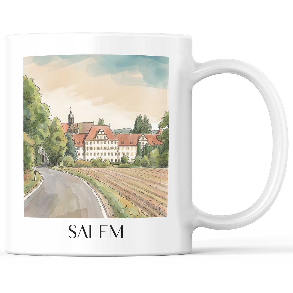 Salem Kaffeebecher - Bodensee - Deutschland Becher - Kaffeetasse im Aquarell Stil - favplace