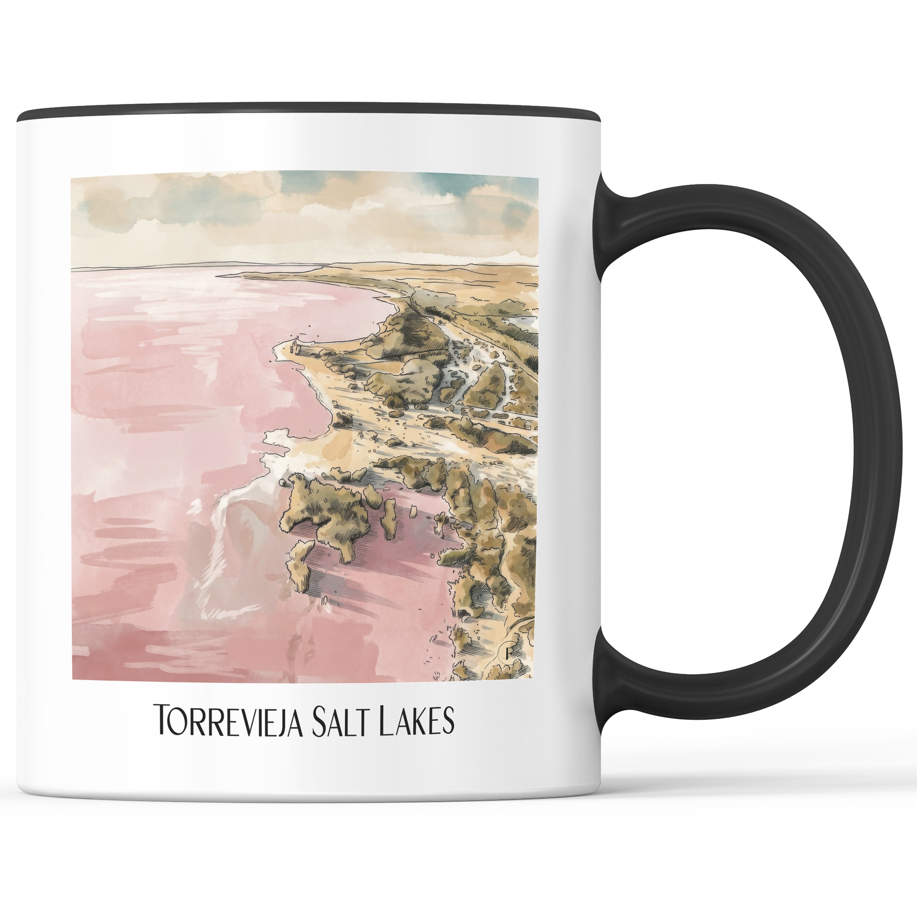 Salinas de Torrevieja Kaffeebecher - Spanien - Spanien Becher - Kaffeetasse im Aquarell Stil - favplace