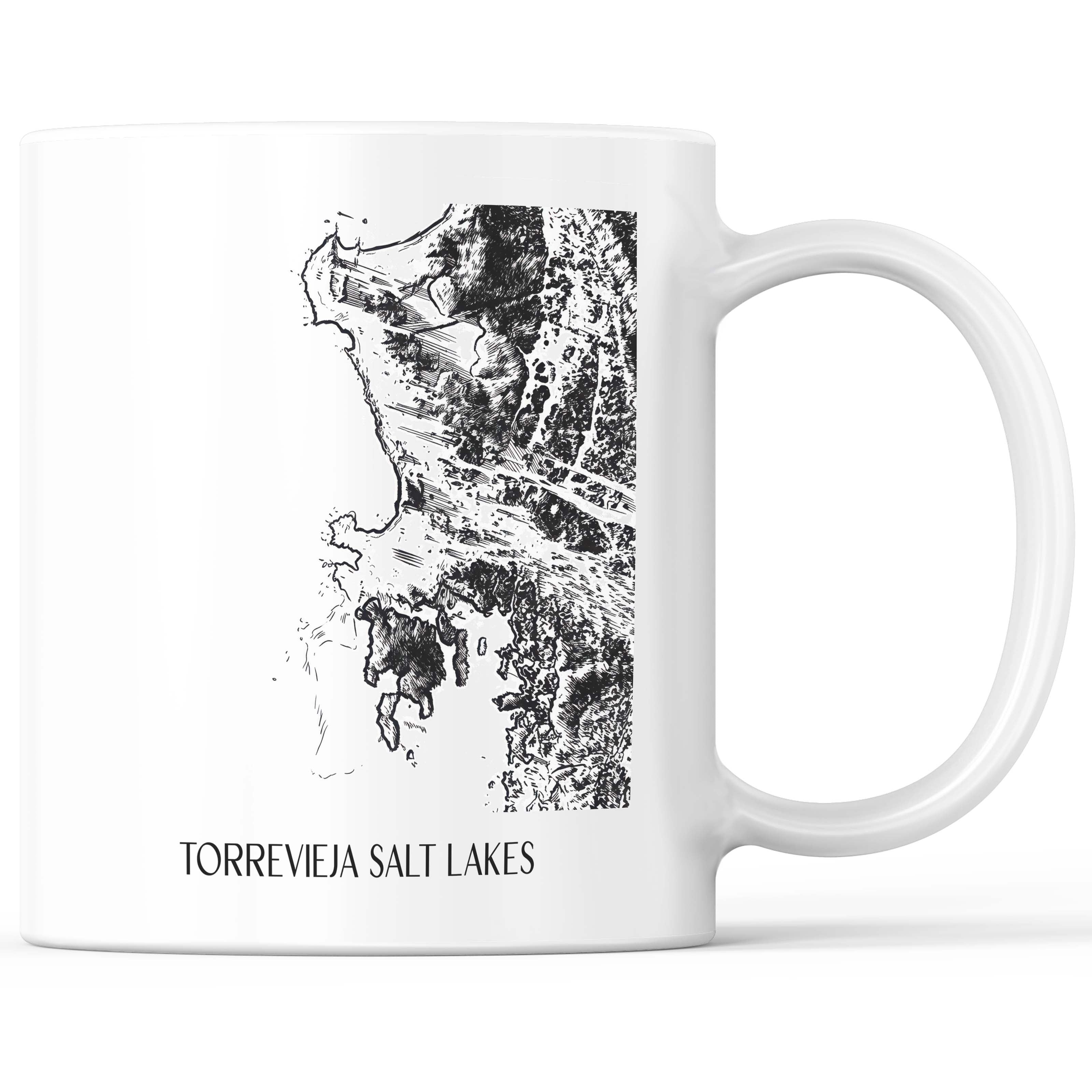 Salinas de Torrevieja Kaffeebecher - Spanien - Spanien Becher - Kaffeetasse im Skizze Stil - favplace