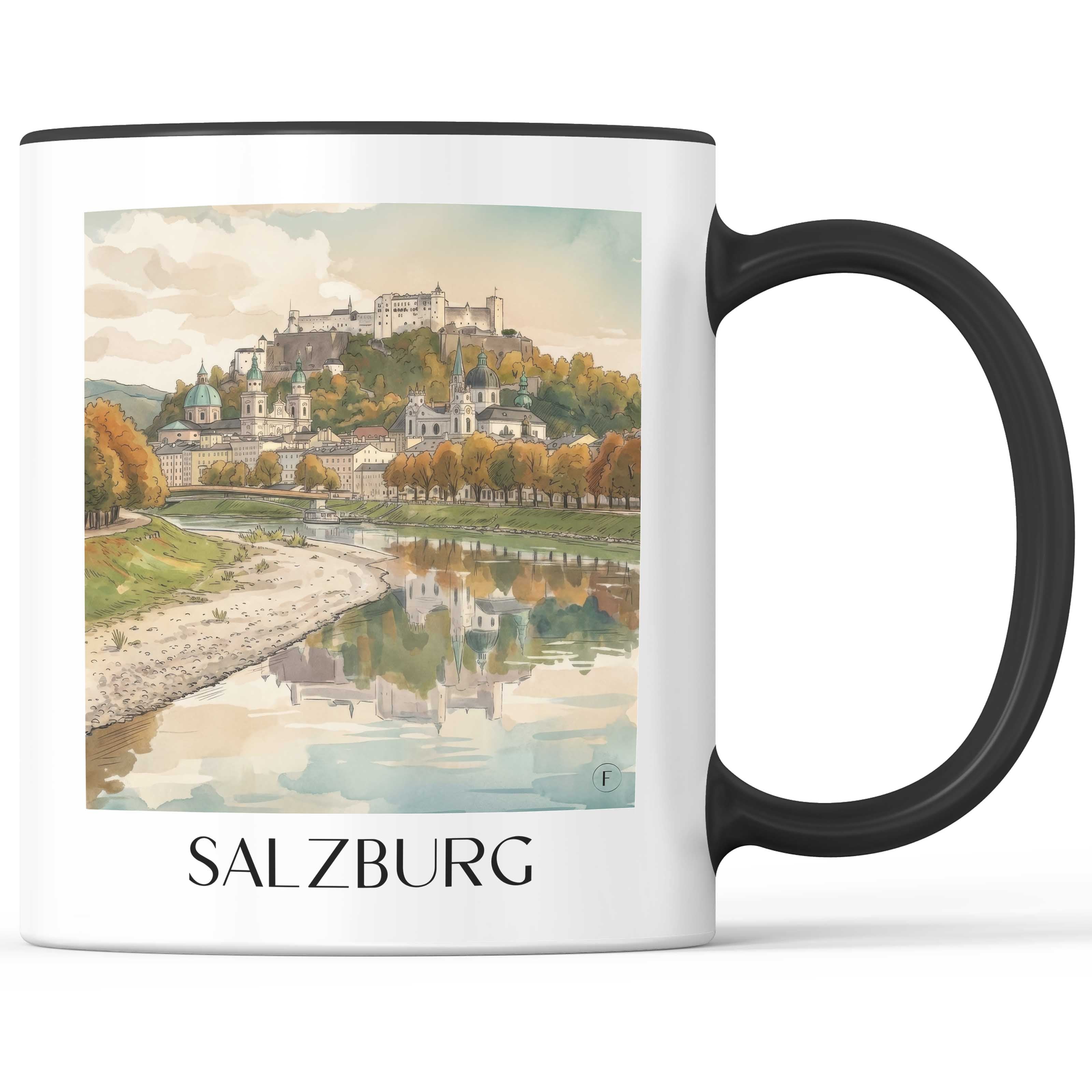 Salzburg Kaffeebecher - Österreich - Österreich Becher - Kaffeetasse im Aquarell Stil - favplace