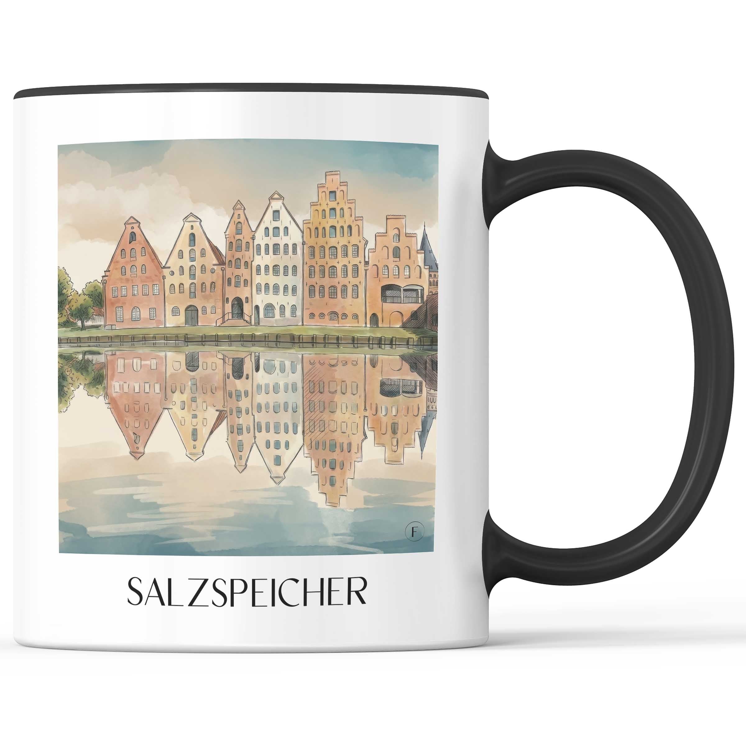 salzspeicher-lübeck-deutschland-kaffeebecher-aquarell