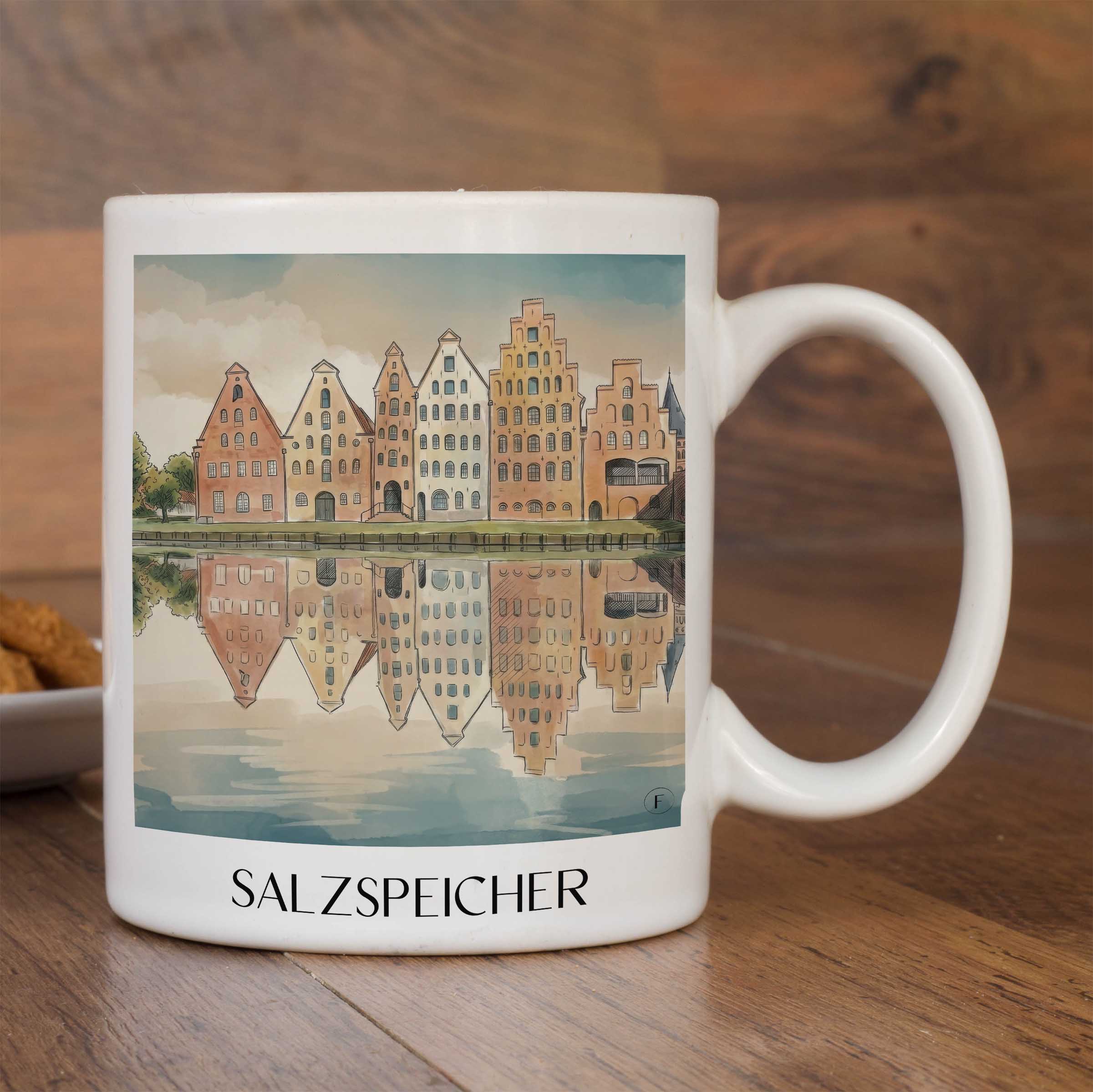 salzspeicher-lübeck-deutschland-kaffeebecher-aquarell