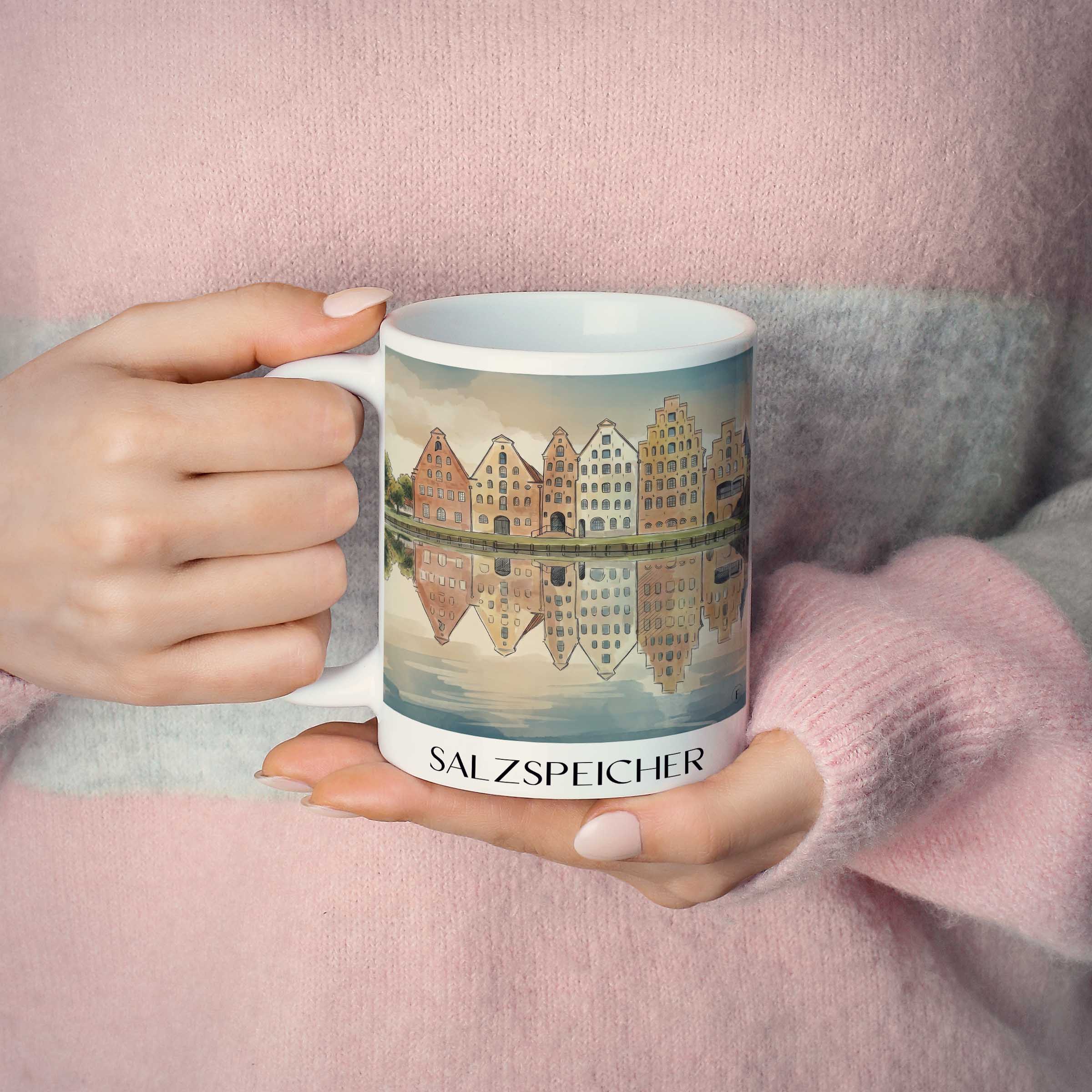 salzspeicher-lübeck-deutschland-kaffeebecher-aquarell