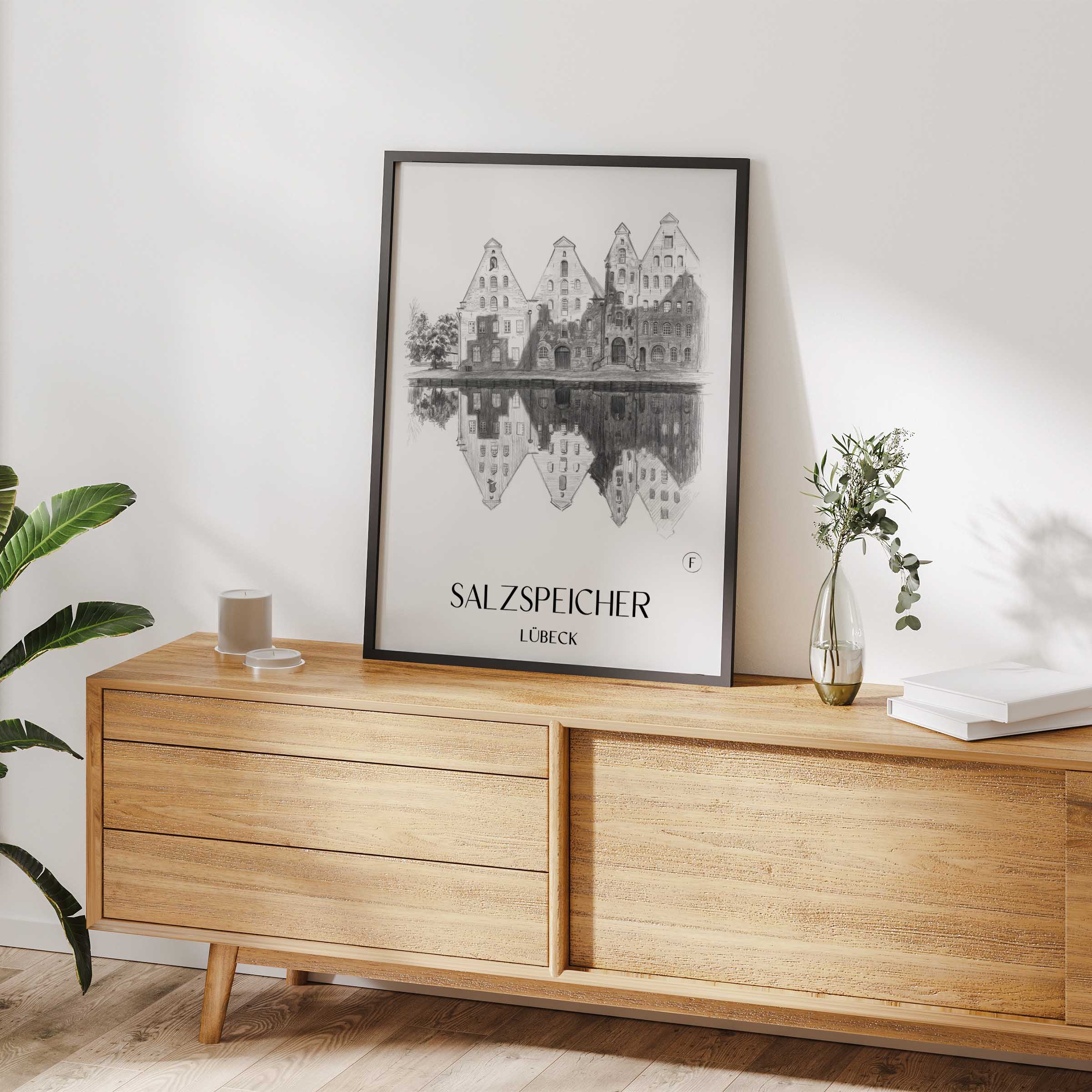 salzspeicher-lübeck-deutschland-poster-bleistift-zeichnung-drawing