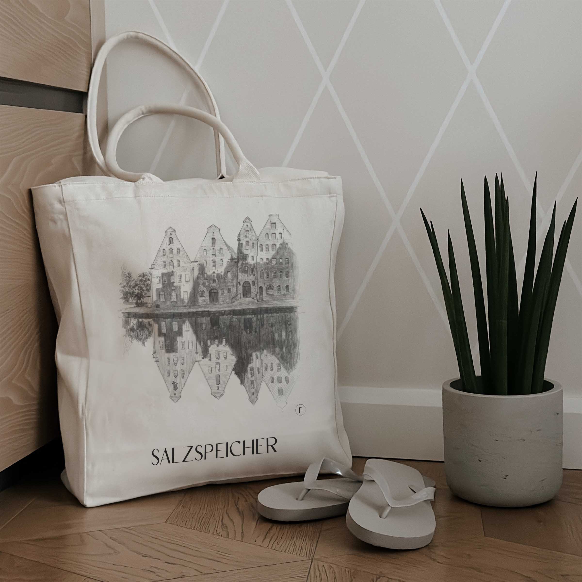 salzspeicher-lübeck-deutschland-einkaufstasche-bleistift-zeichnung-drawing