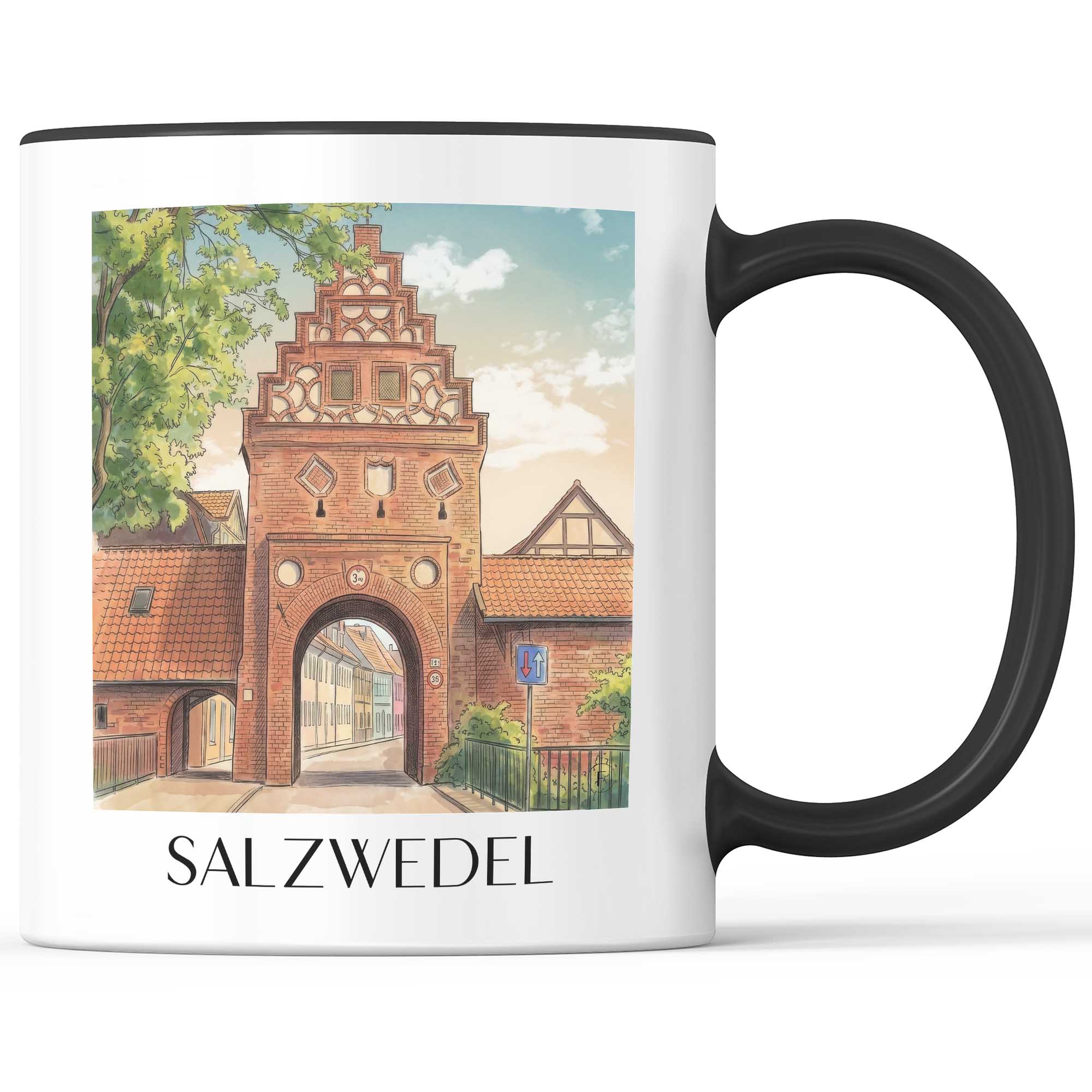 Salzwedel Kaffeebecher - Altmark - Deutschland Becher - Kaffeetasse im Aquarell Stil - favplace