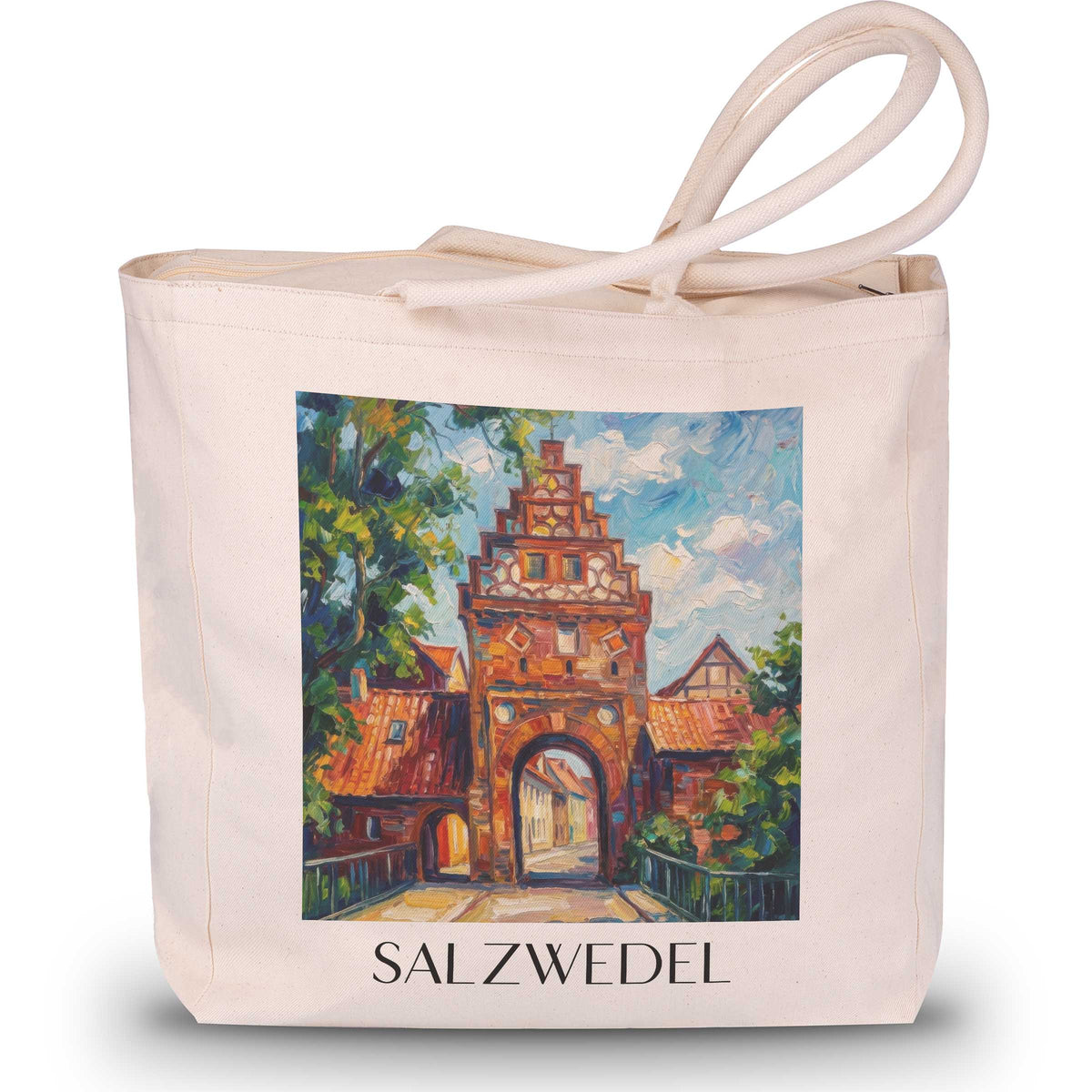 salzwedel-altmark-deutschland-einkaufstasche-oil-painting-oelgemaelde