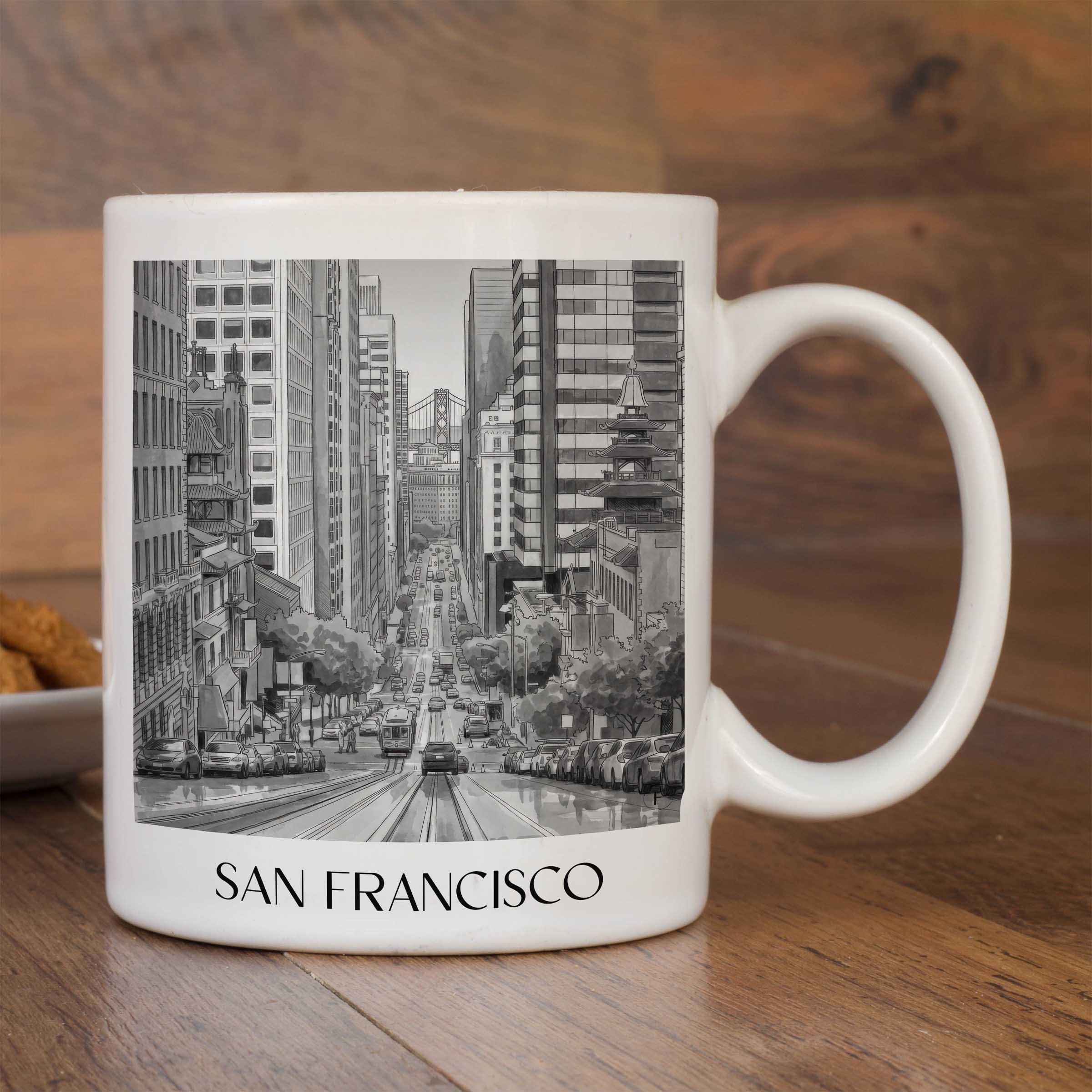 san-francisco-usa-kaffeebecher-aquarell-schwarz-weiss
