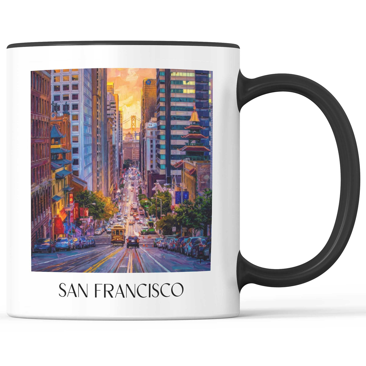 San Francisco - USA Becher - Kaffeetasse im Ölgemälde Stil - favplace