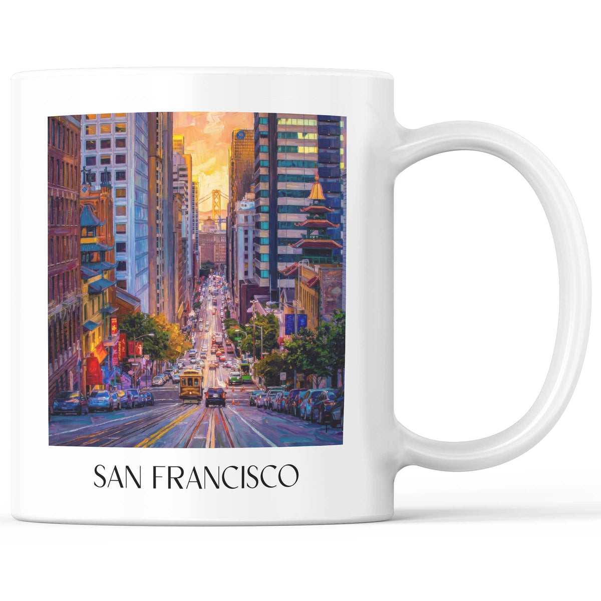 San Francisco - USA Becher - Kaffeetasse im Ölgemälde Stil - favplace